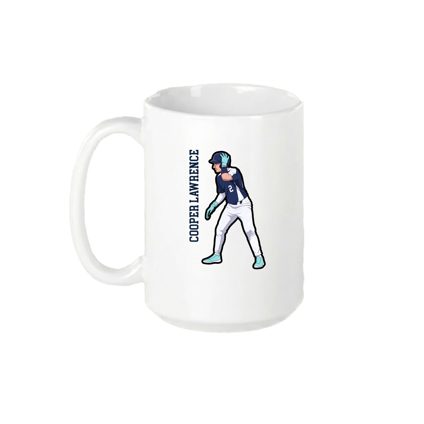 15oz Coffee Mug — Name Vertical in White