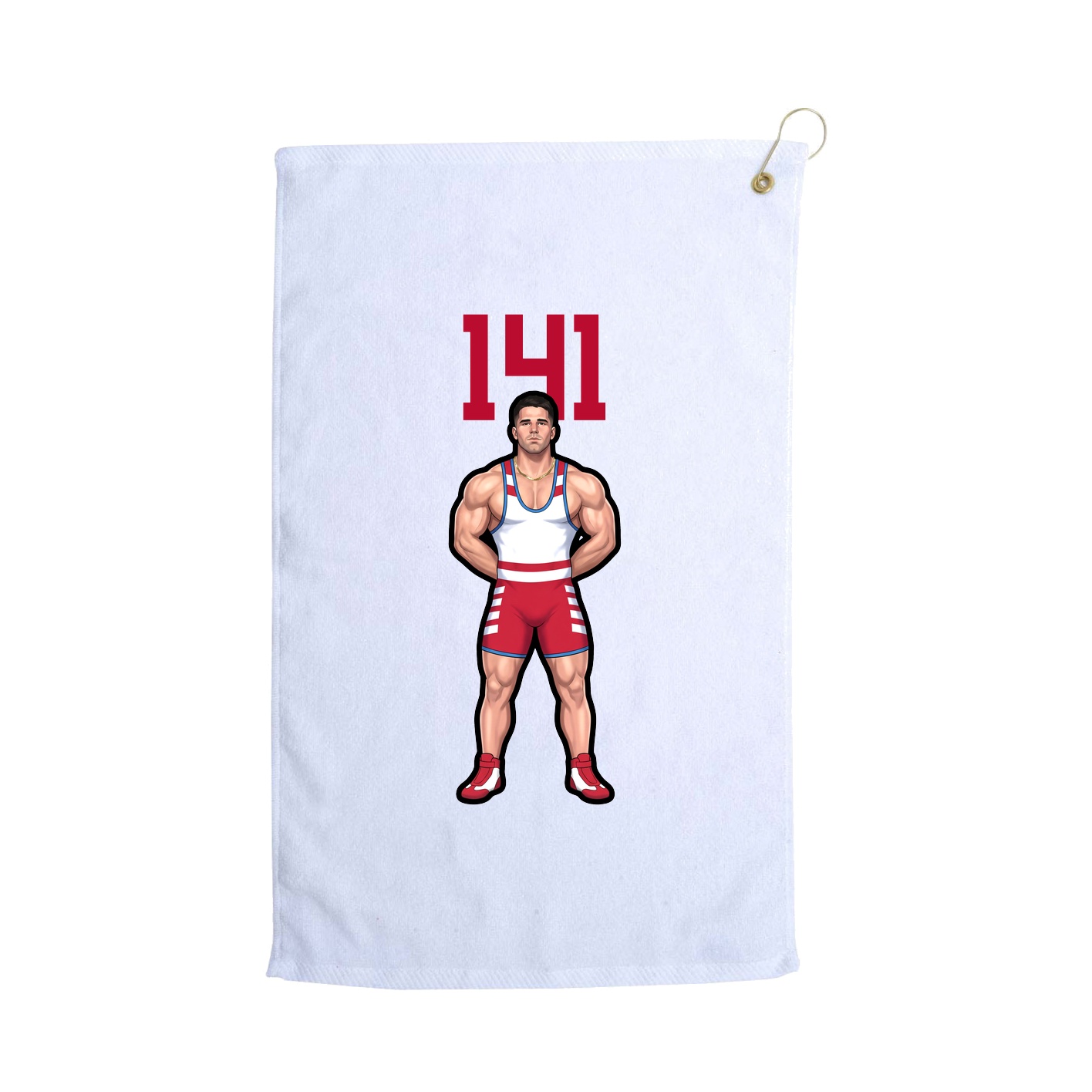 Golf Towel — Number Top in White