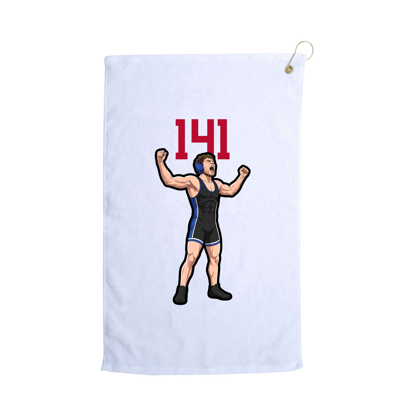 Golf Towel — Number Top in White