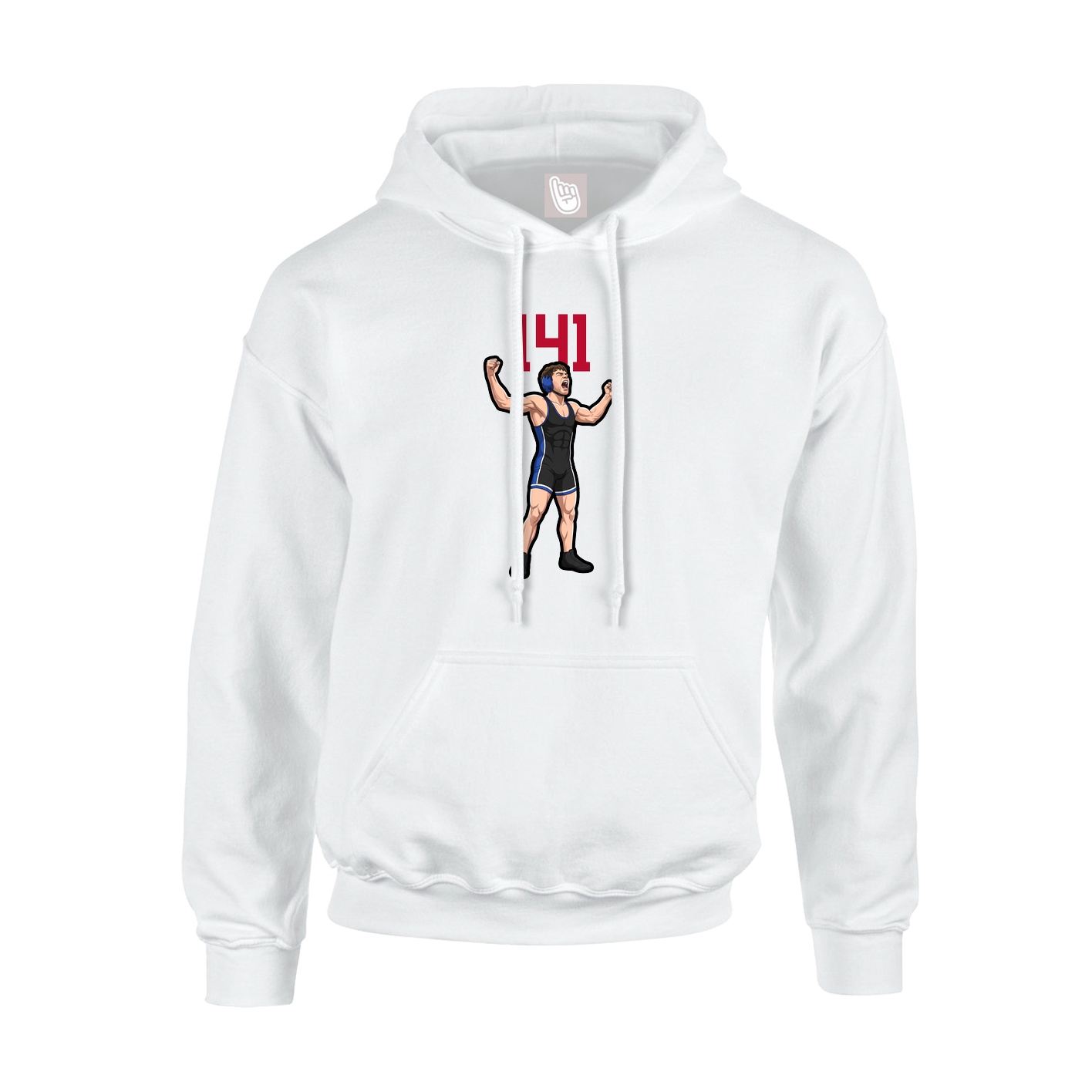 Youth Hoodie — Number Top in White