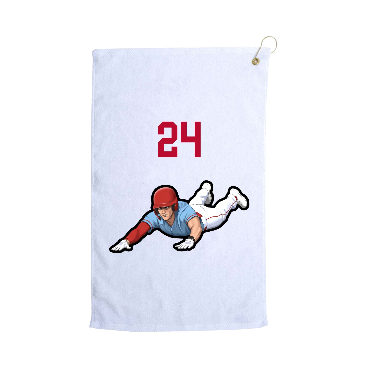 Golf Towel — Number Top in White