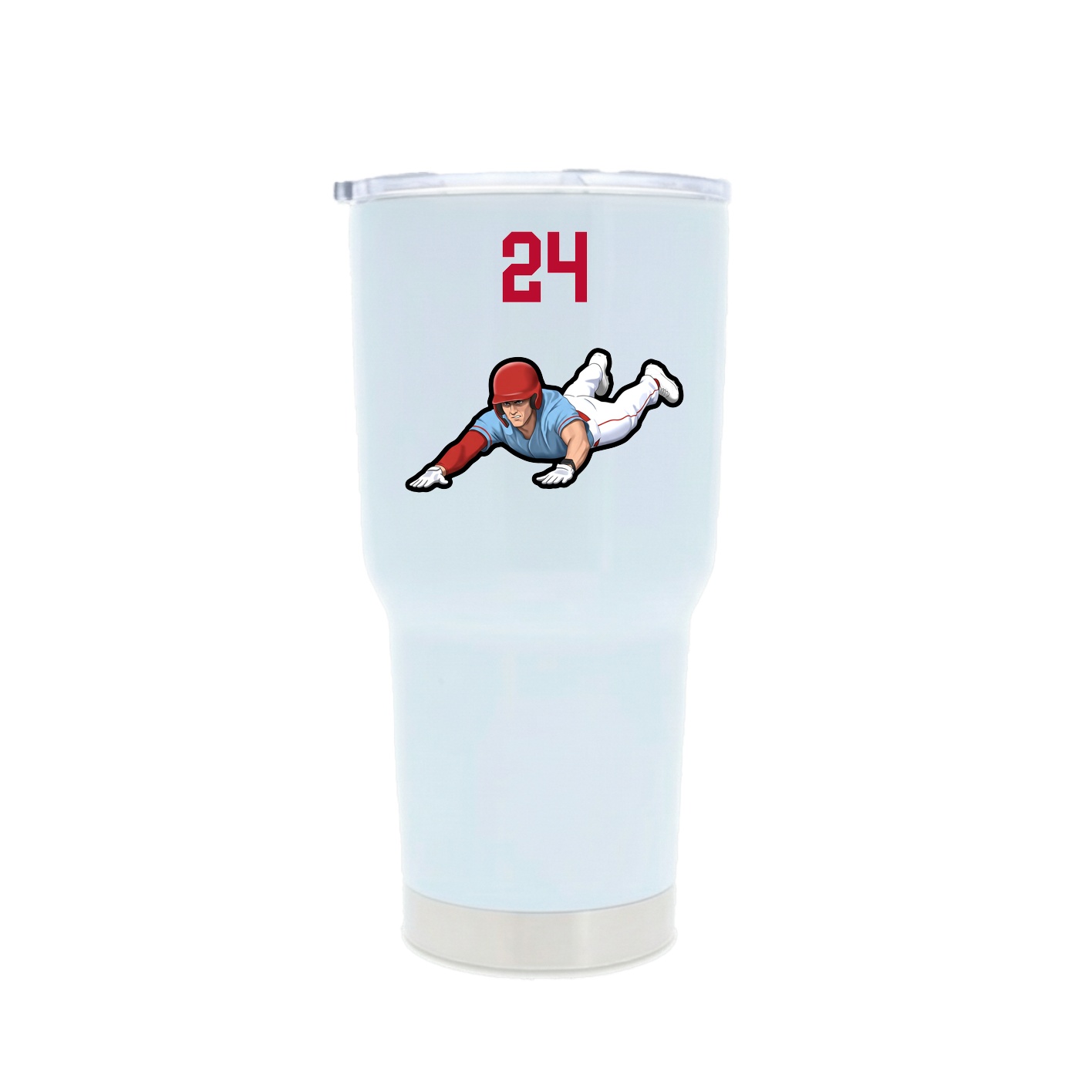 30oz Stainless Steel Tumbler — Number Top in White