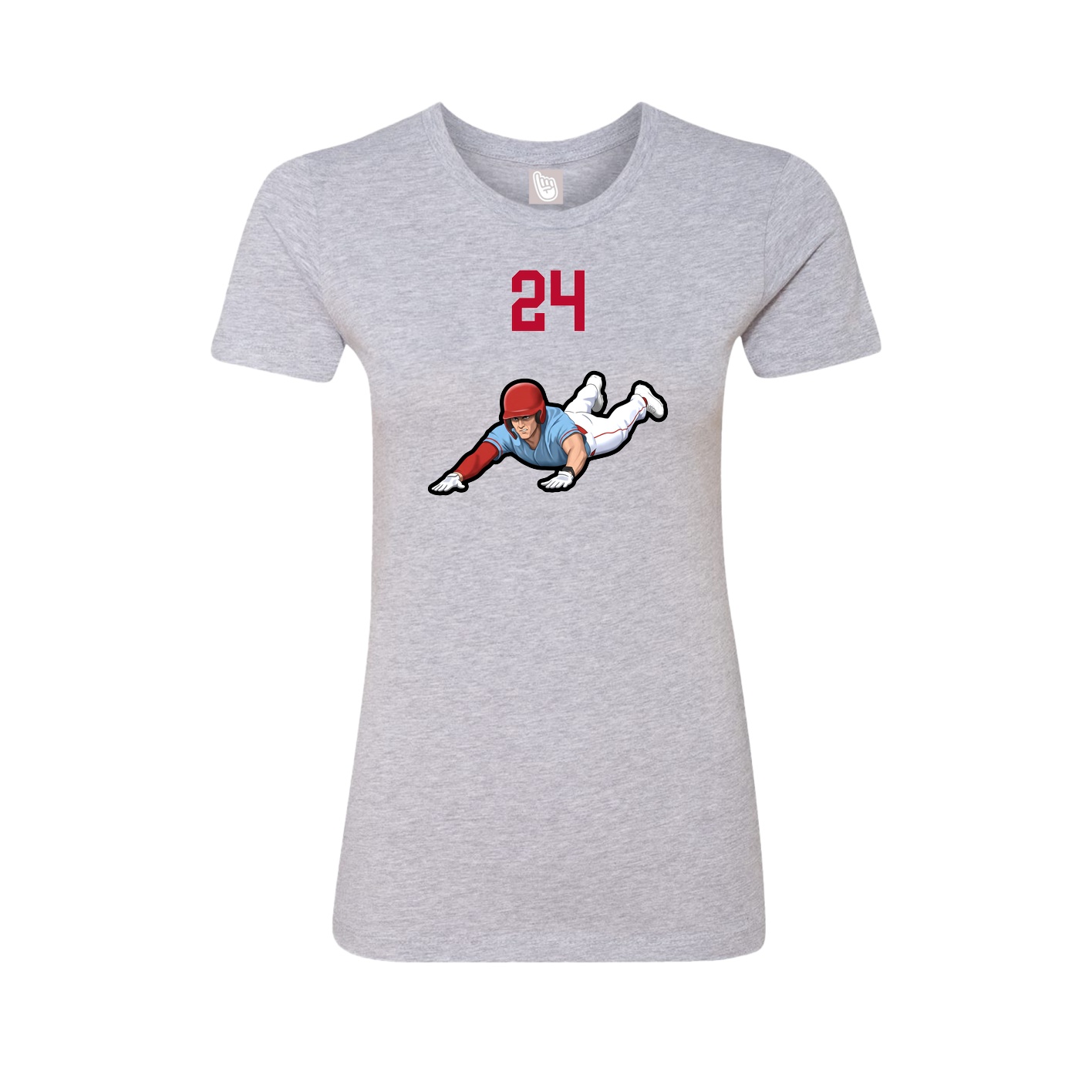 Fitted Women's Tee — Number Top in Grey