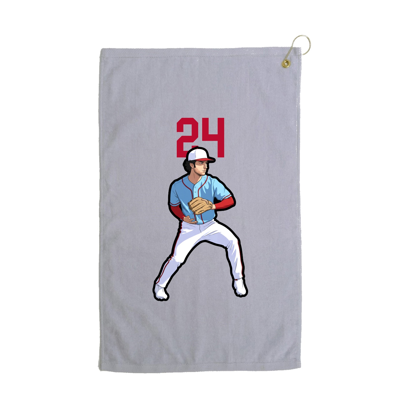Golf Towel — Number Top in Grey