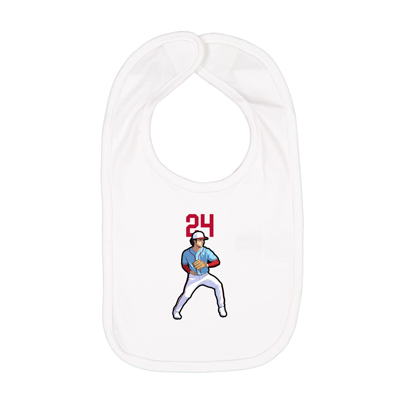 Infant Bib — Number Top in White