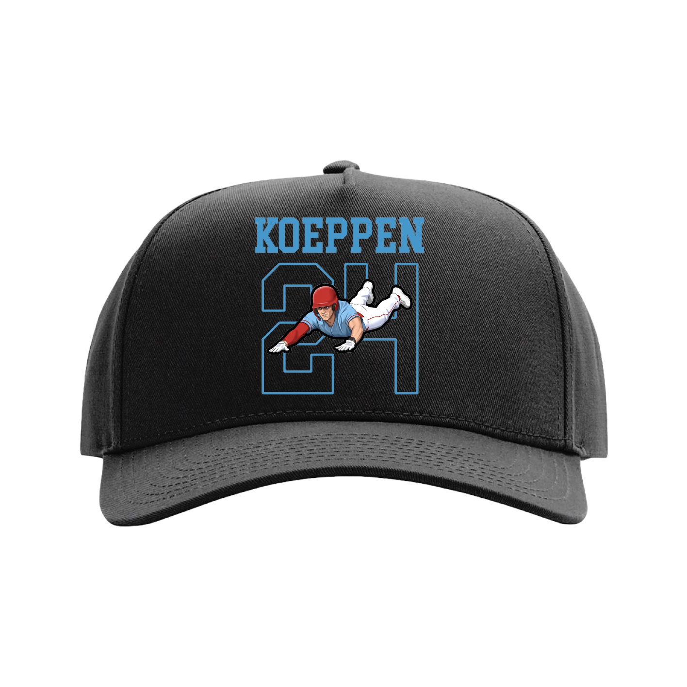 Full Fabric Five-Panel Champ Cap — Shirsey in Black