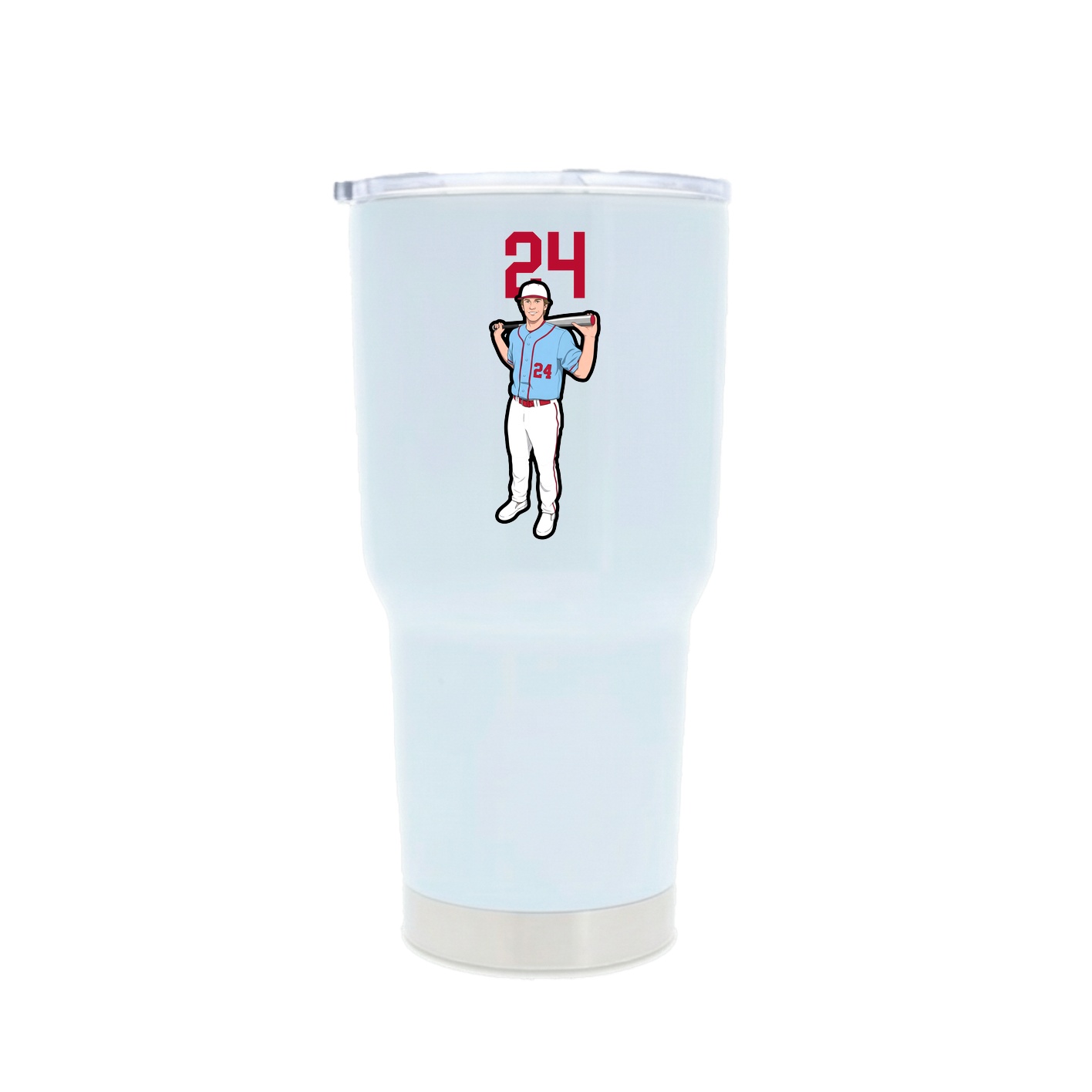 30oz Stainless Steel Tumbler — Number Top in White
