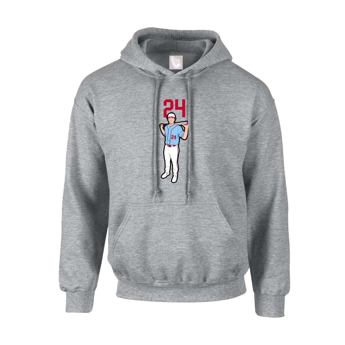 Hoodie — Number Top in Grey