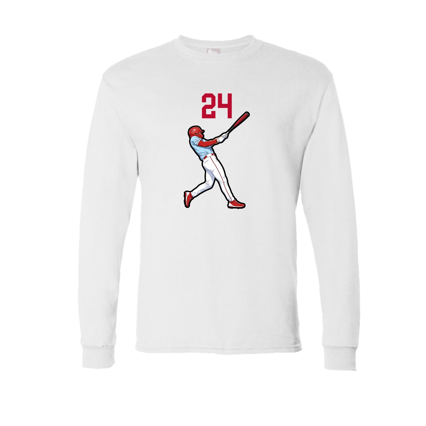 Long Sleeve Tee — Number Top in White