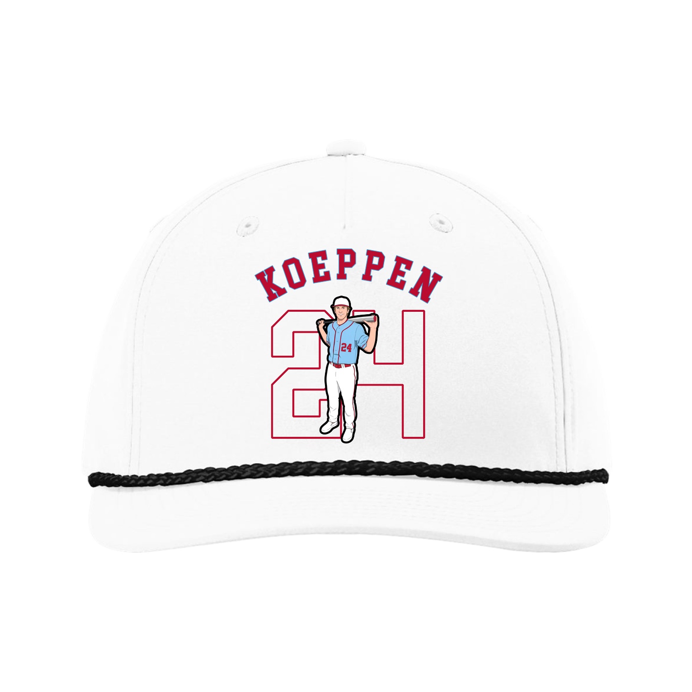Five-Panel Classic Rope Cap — Shirsey Arch in White