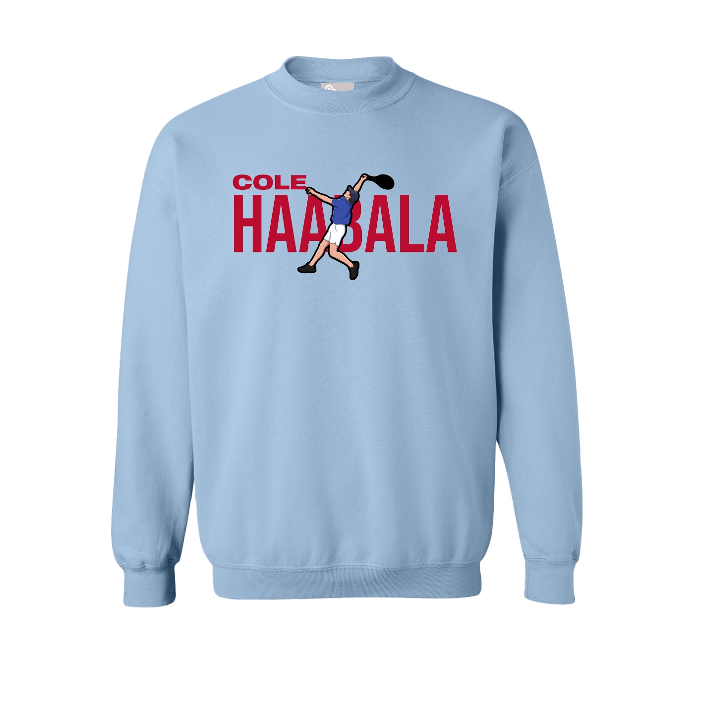 Fleece Crew — Player Name in Light Blue