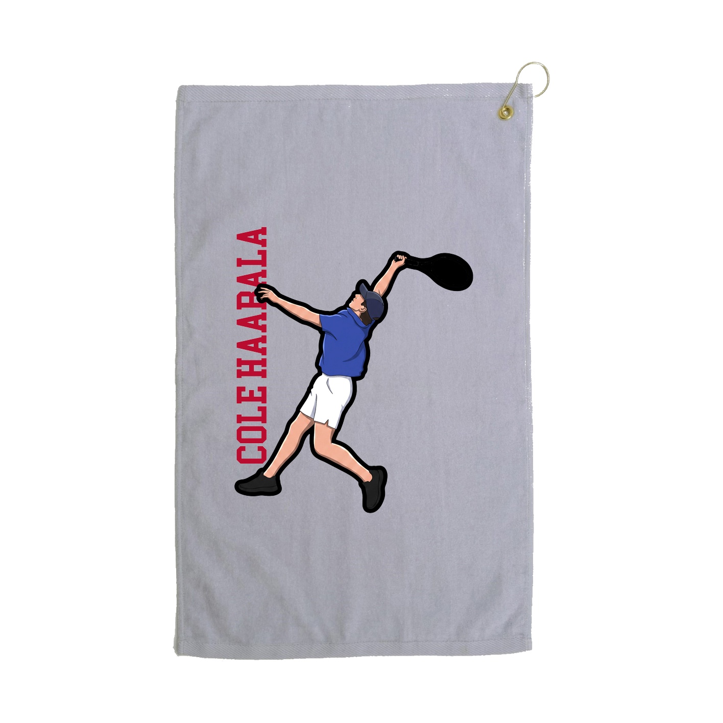 Golf Towel — Name Vertical in Grey