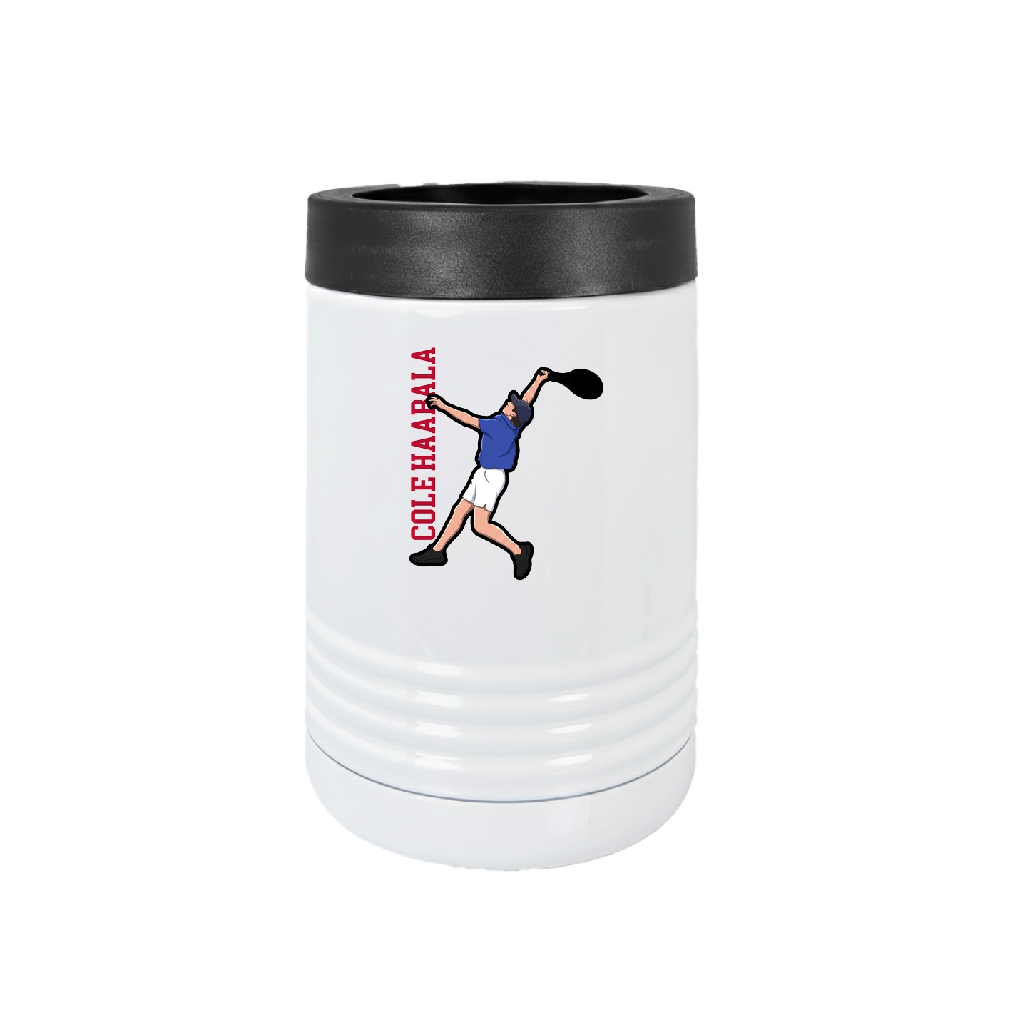 Beverage Holder — Name Vertical in White