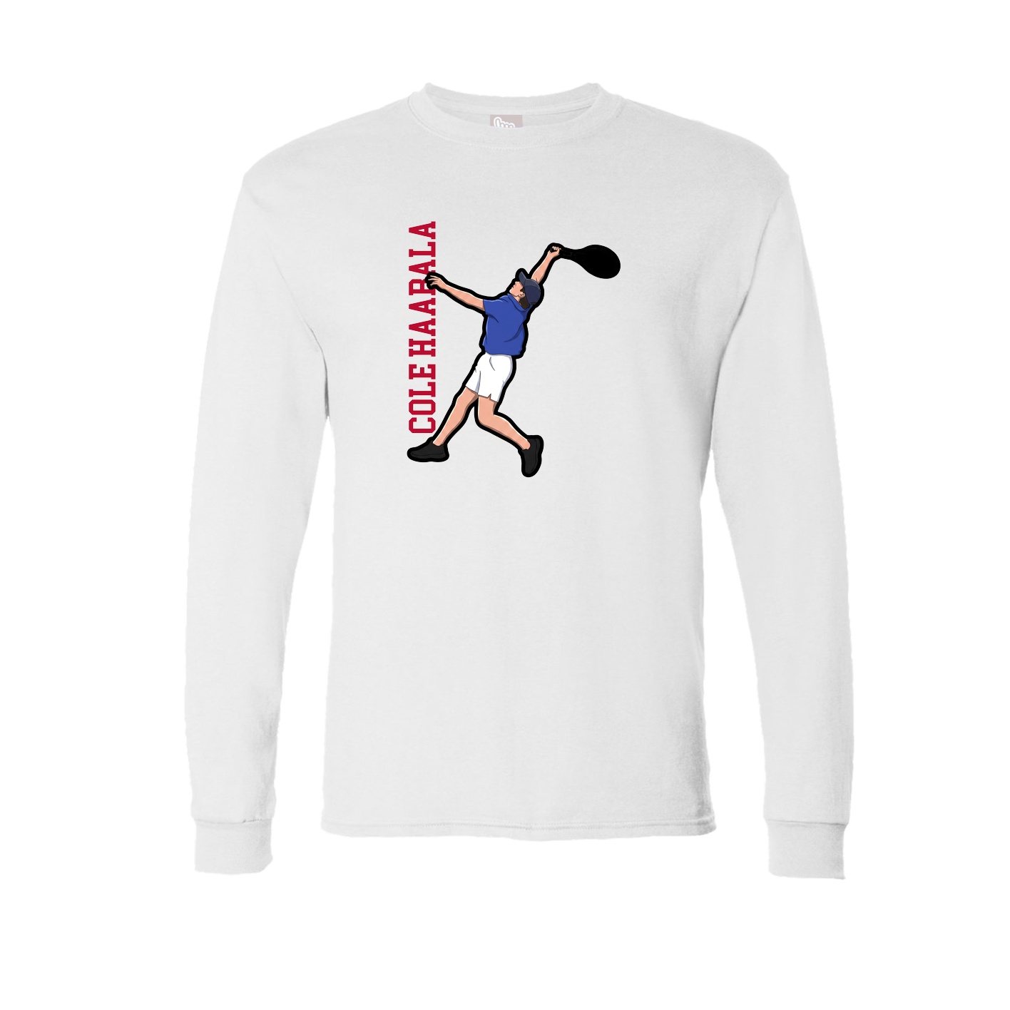 Long Sleeve Tee — Name Vertical in White