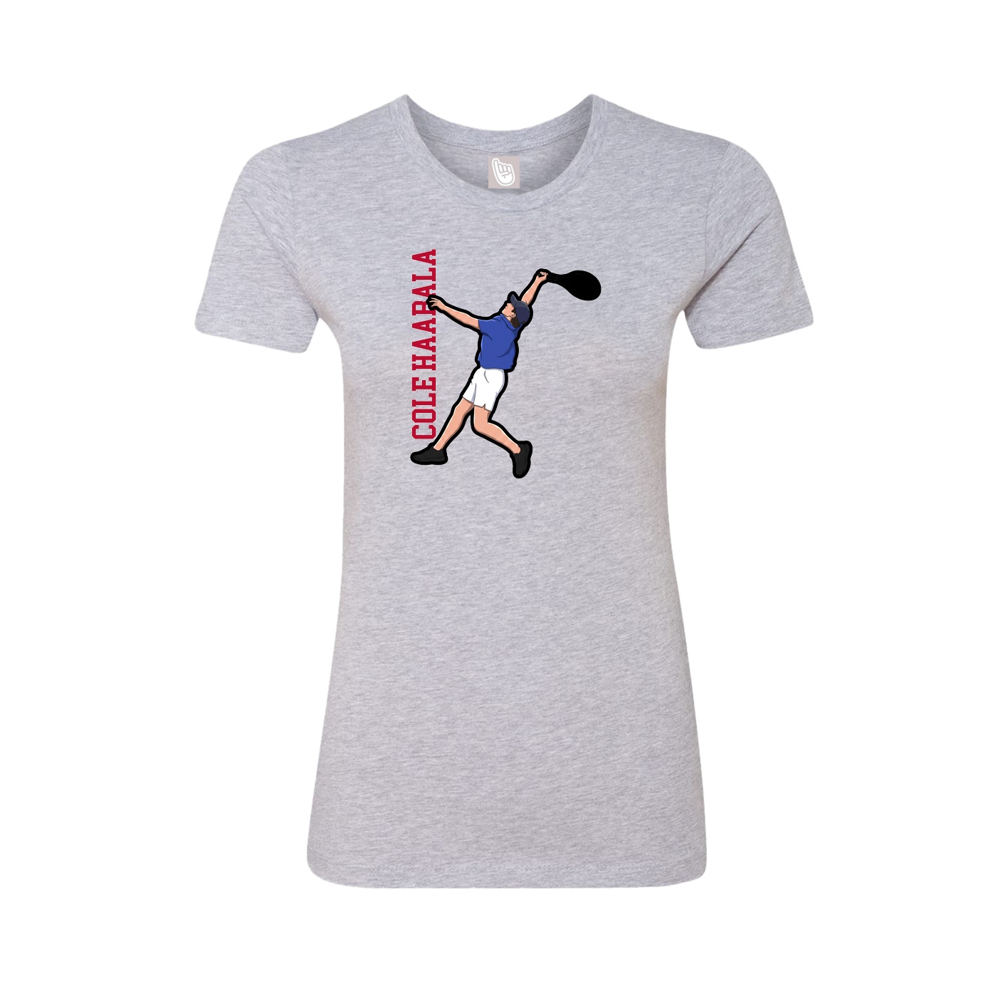 Fitted Women's Tee — Name Vertical in Grey
