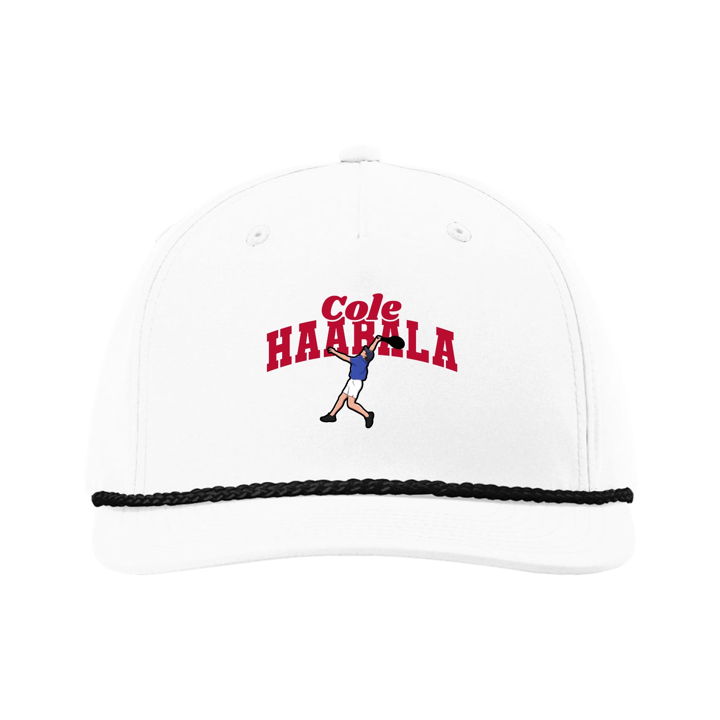 Five-Panel Classic Rope Cap — Signature Arch in White