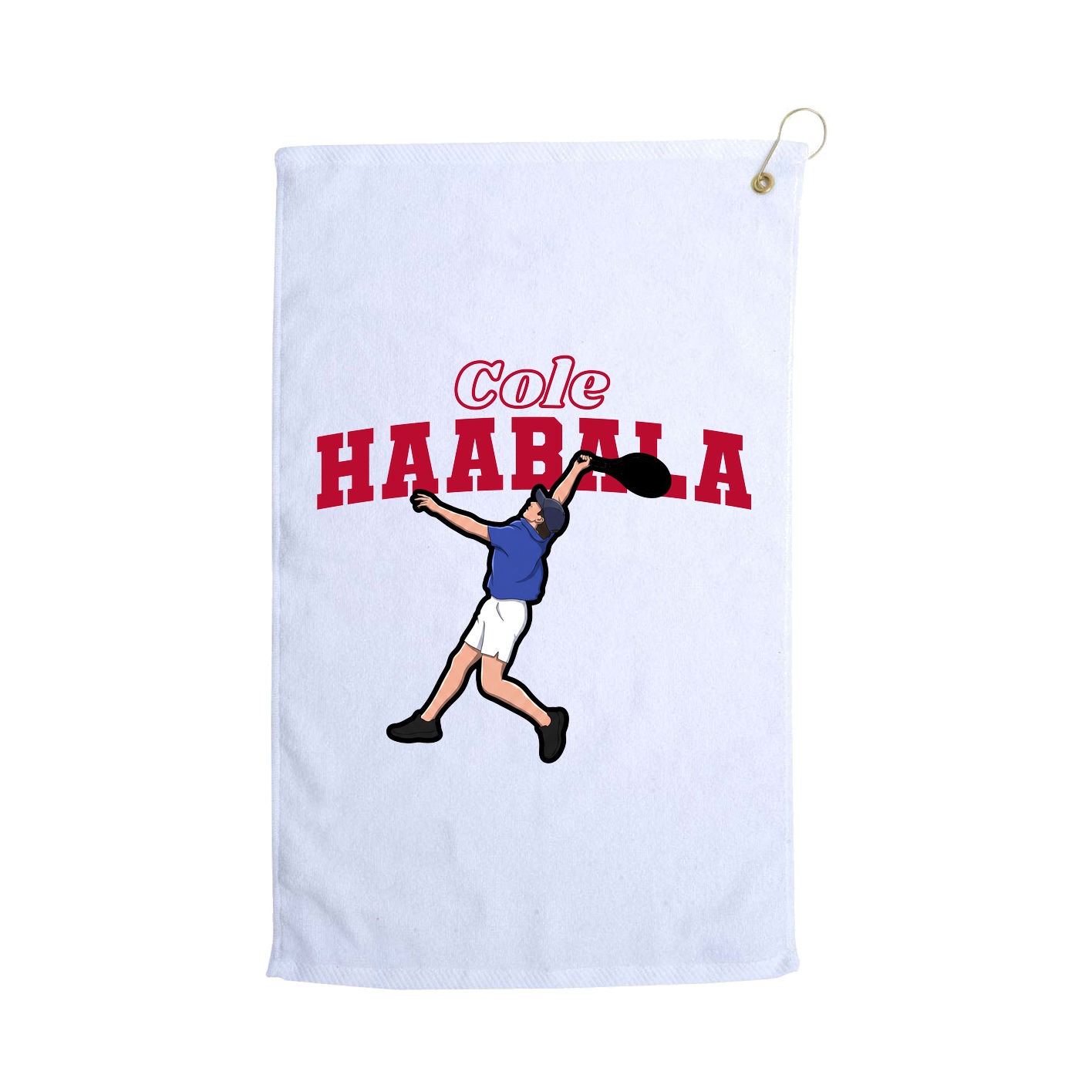 Golf Towel — Name Arch in White