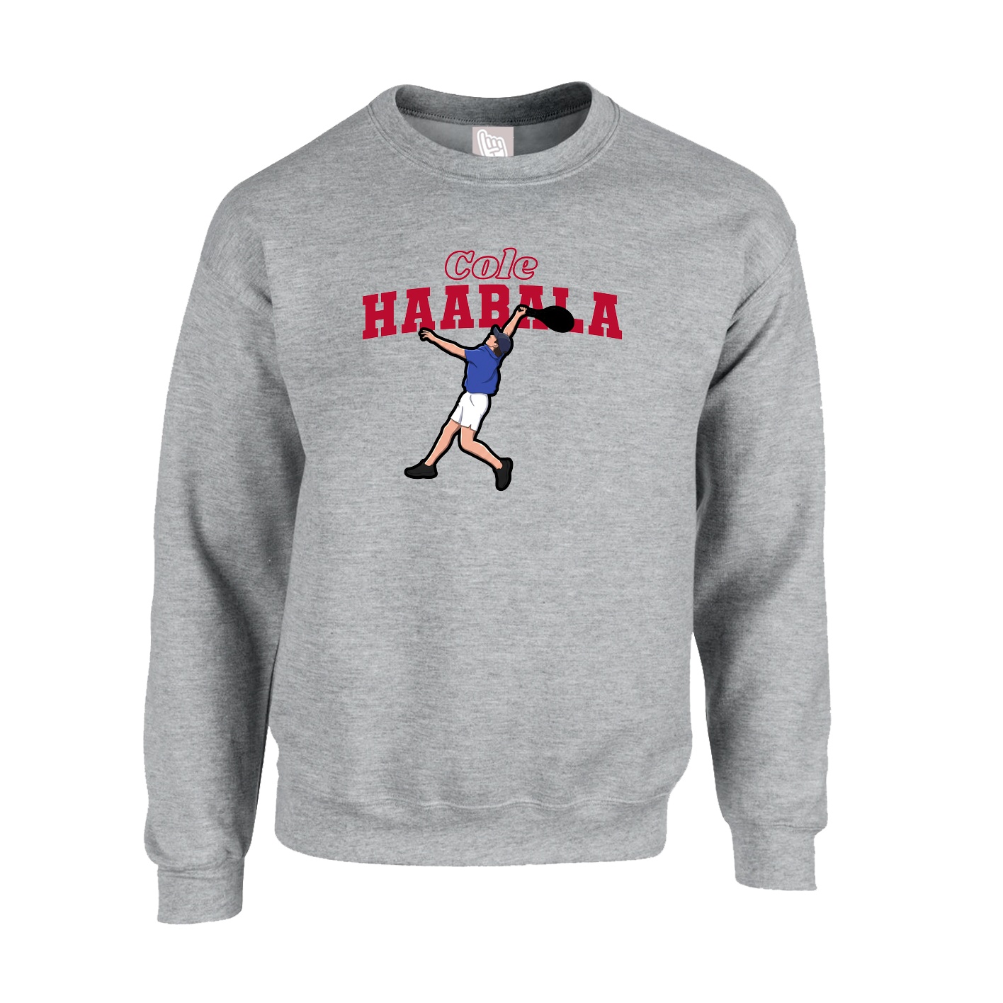 Fleece Crew — Name Arch in Grey