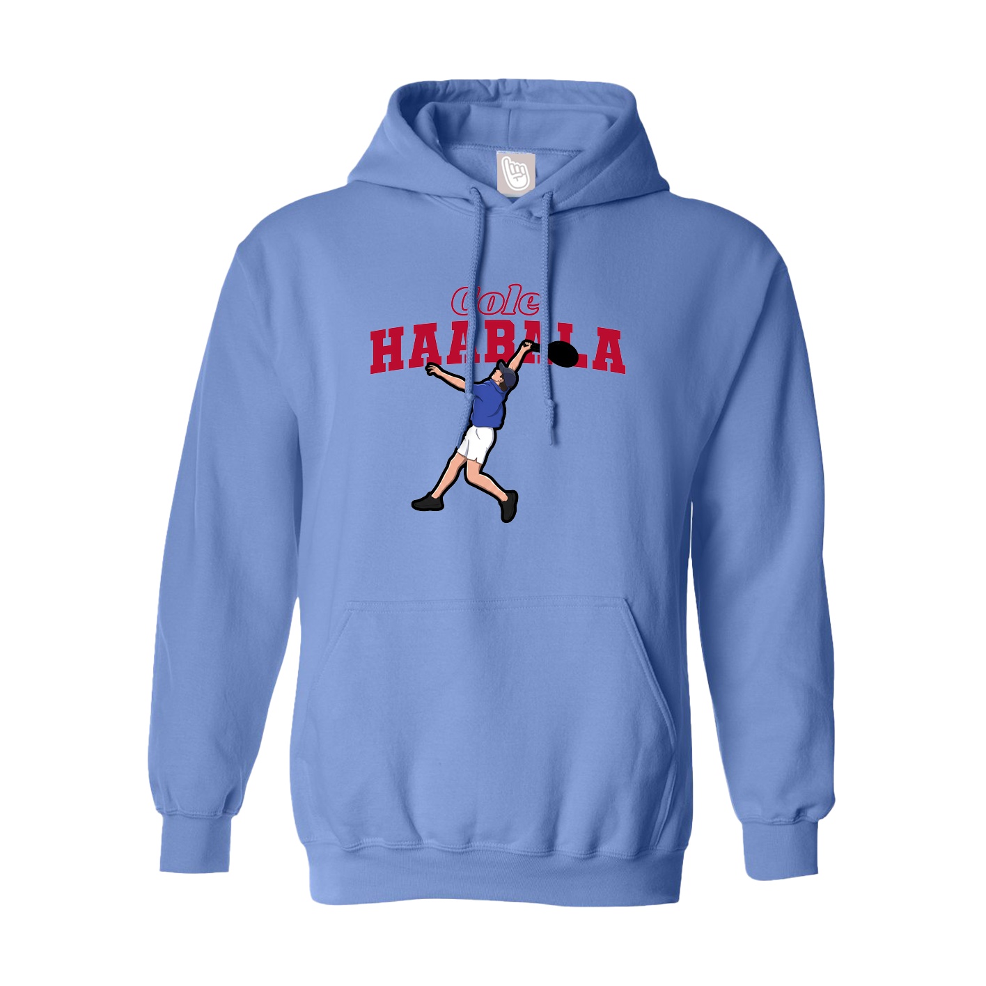 Youth Hoodie — Name Arch in Powder Blue