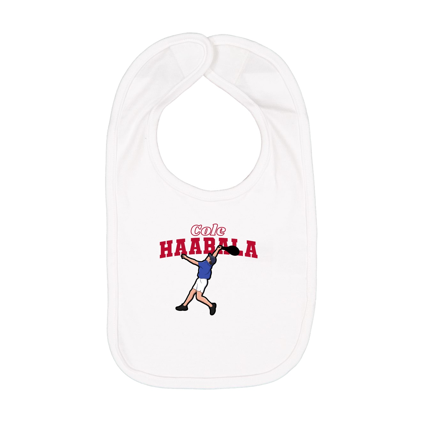 Infant Bib — Name Arch in White