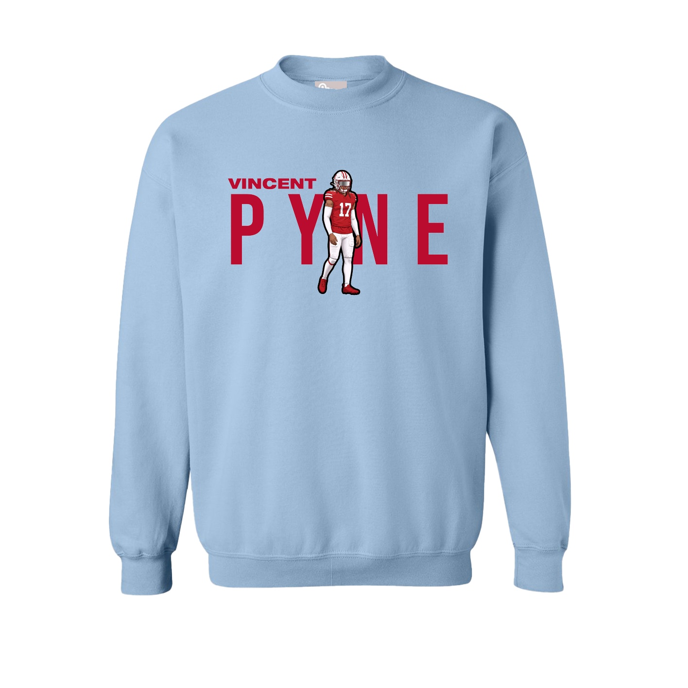 Fleece Crew — Player Name in Light Blue