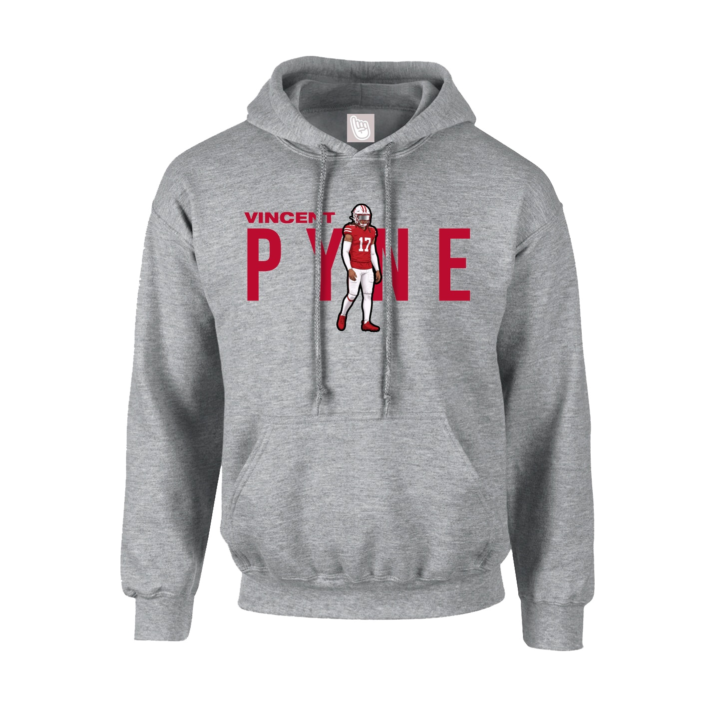 Youth Hoodie — Player Name in Grey