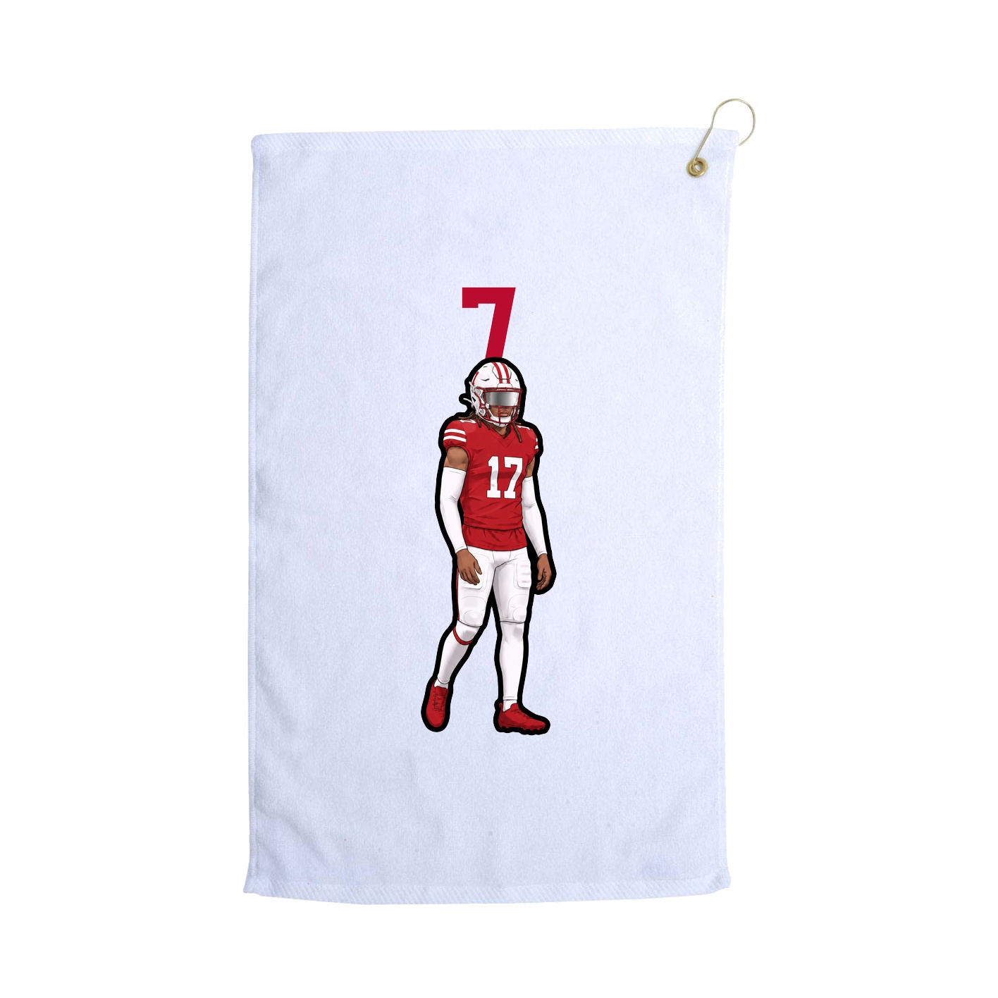 Golf Towel — Number Top in White