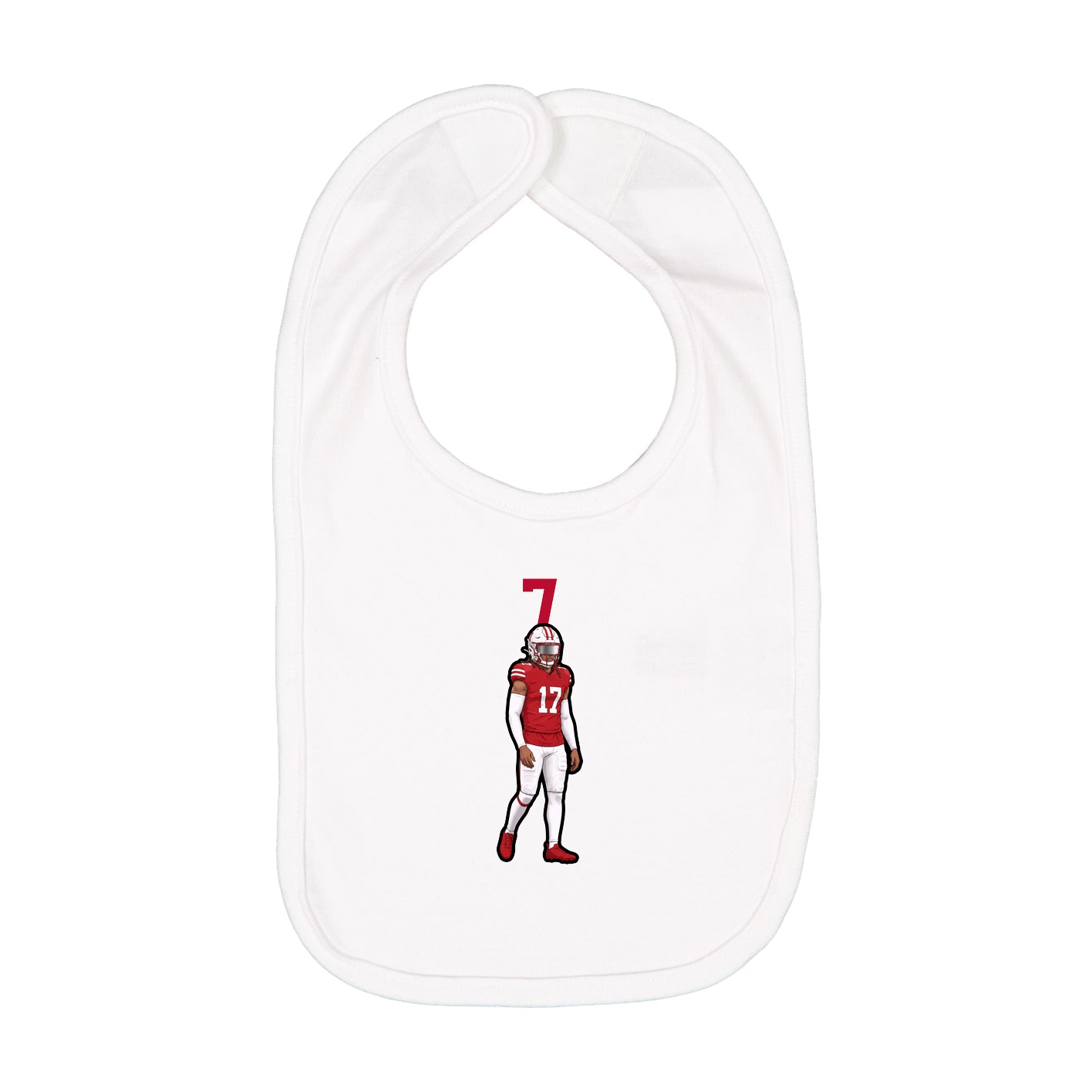 Infant Bib — Number Top in White