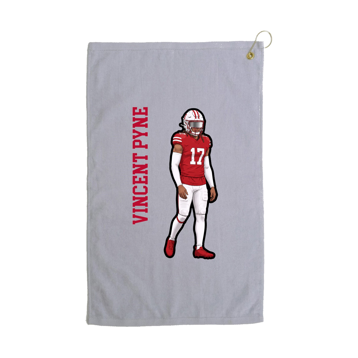 Golf Towel — Name Vertical in Grey
