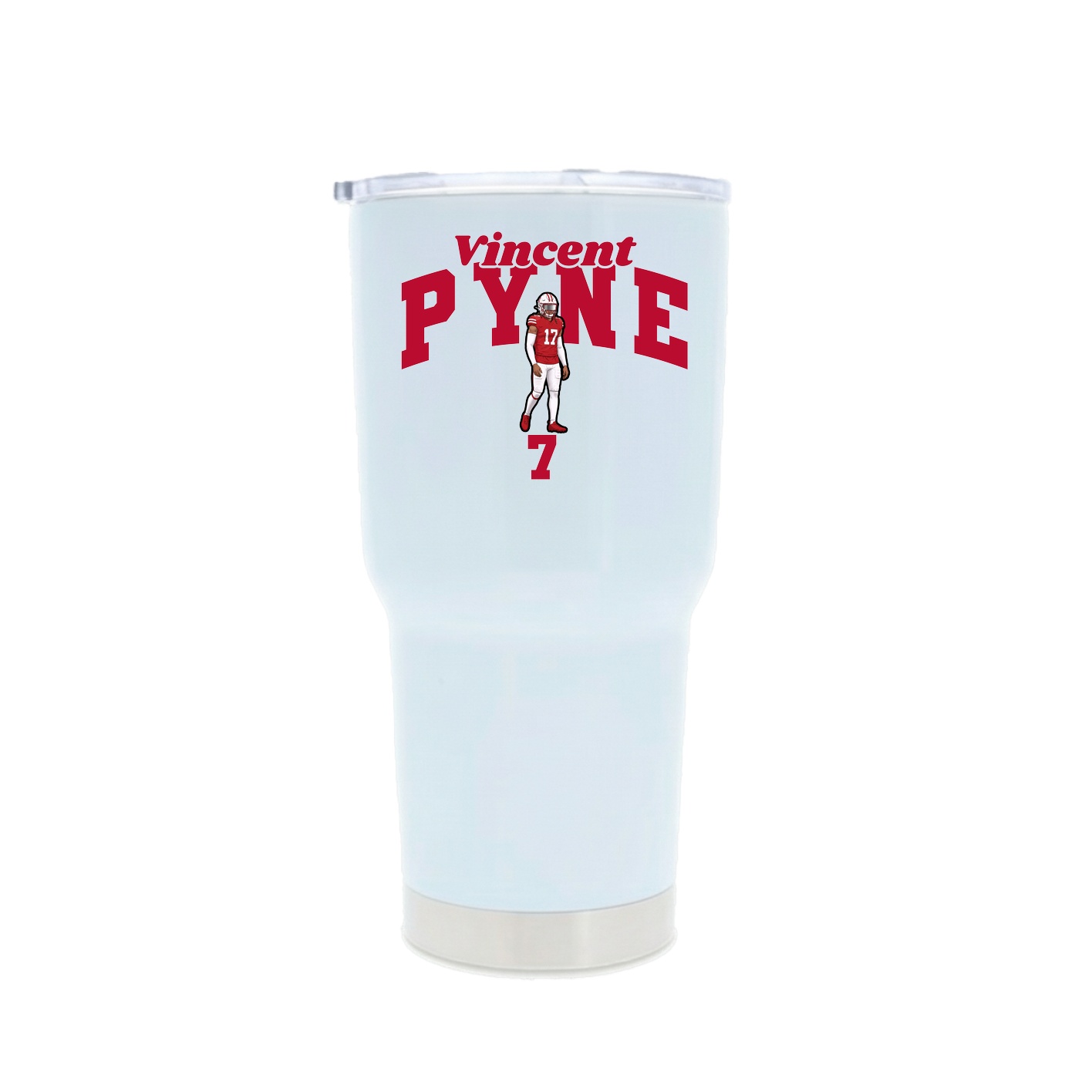 30oz Stainless Steel Tumbler — Signature Arch in White