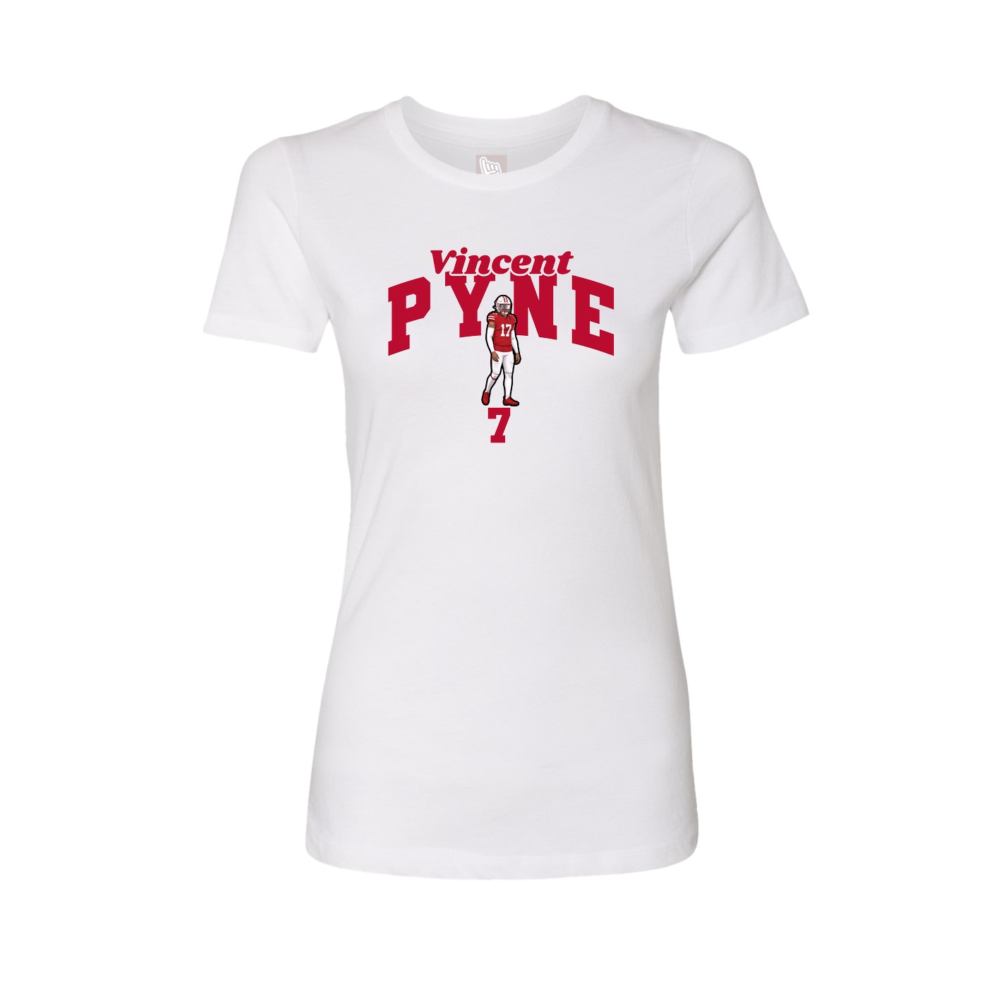 Fitted Women's Tee — Signature Arch in White