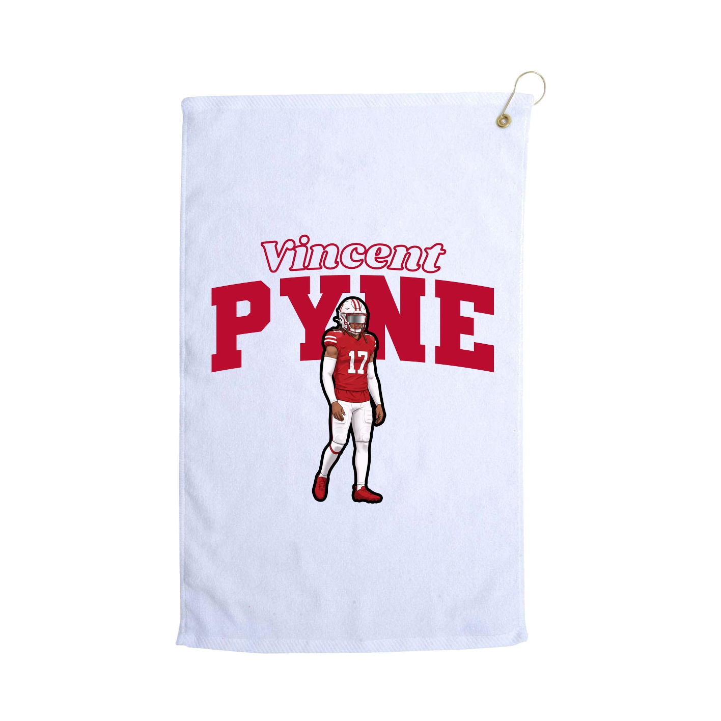 Golf Towel — Name Arch in White
