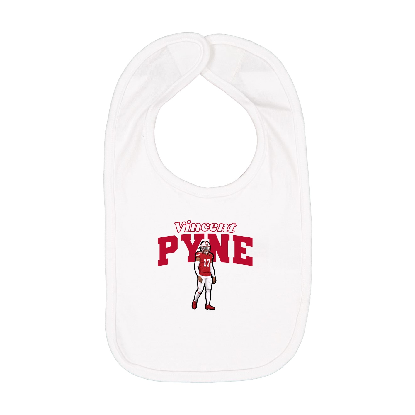 Infant Bib — Name Arch in White