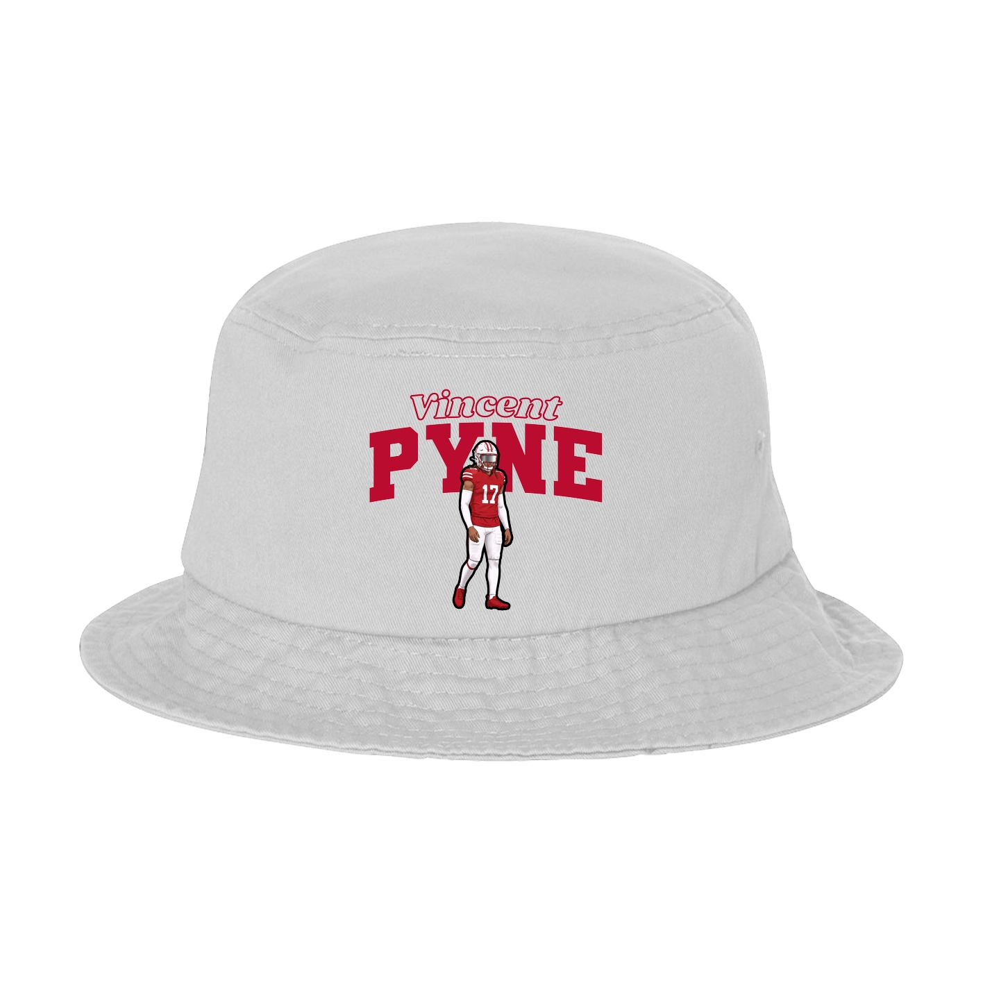 Bucket Cap — Name Arch in White