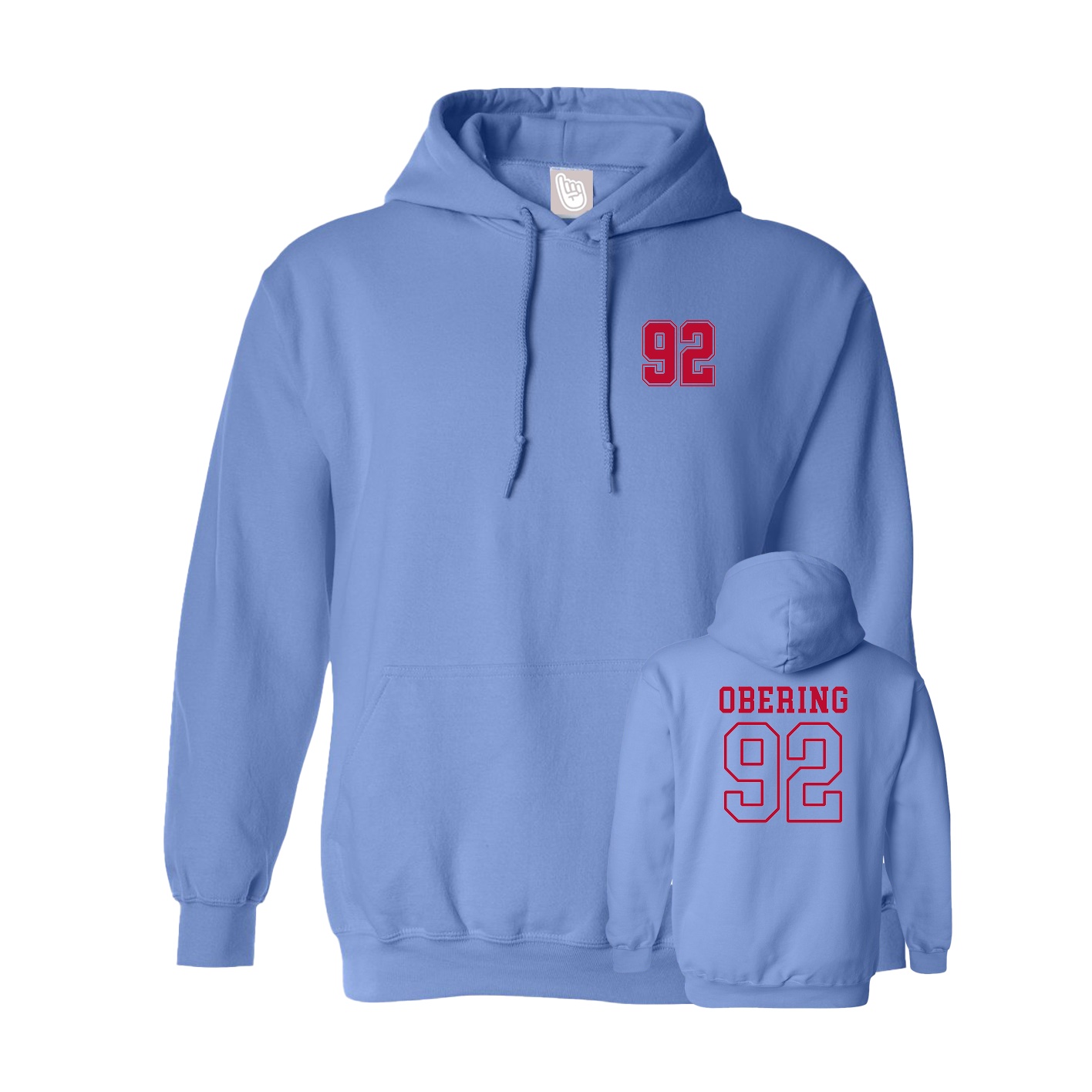 Youth Hoodie — Chest Back in Powder Blue