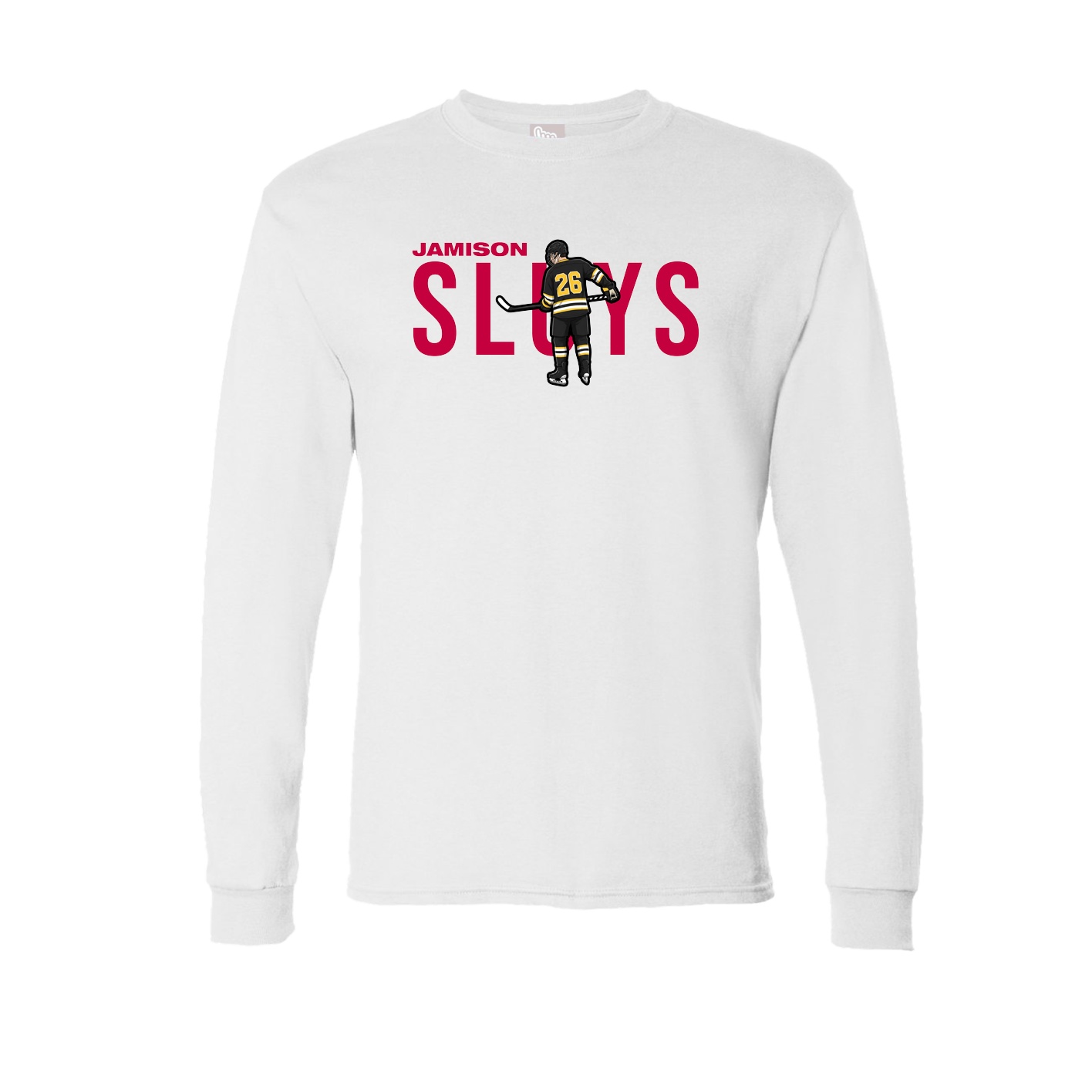 Long Sleeve Tee — Player Name in White