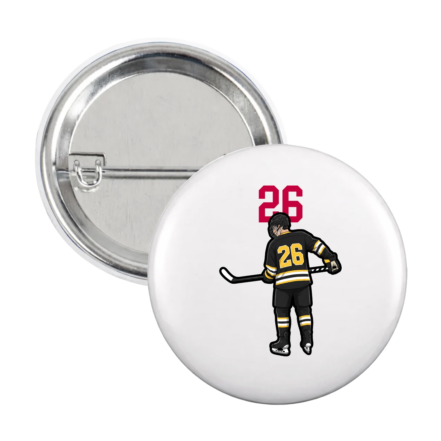 Game Day Button — Number Top in White