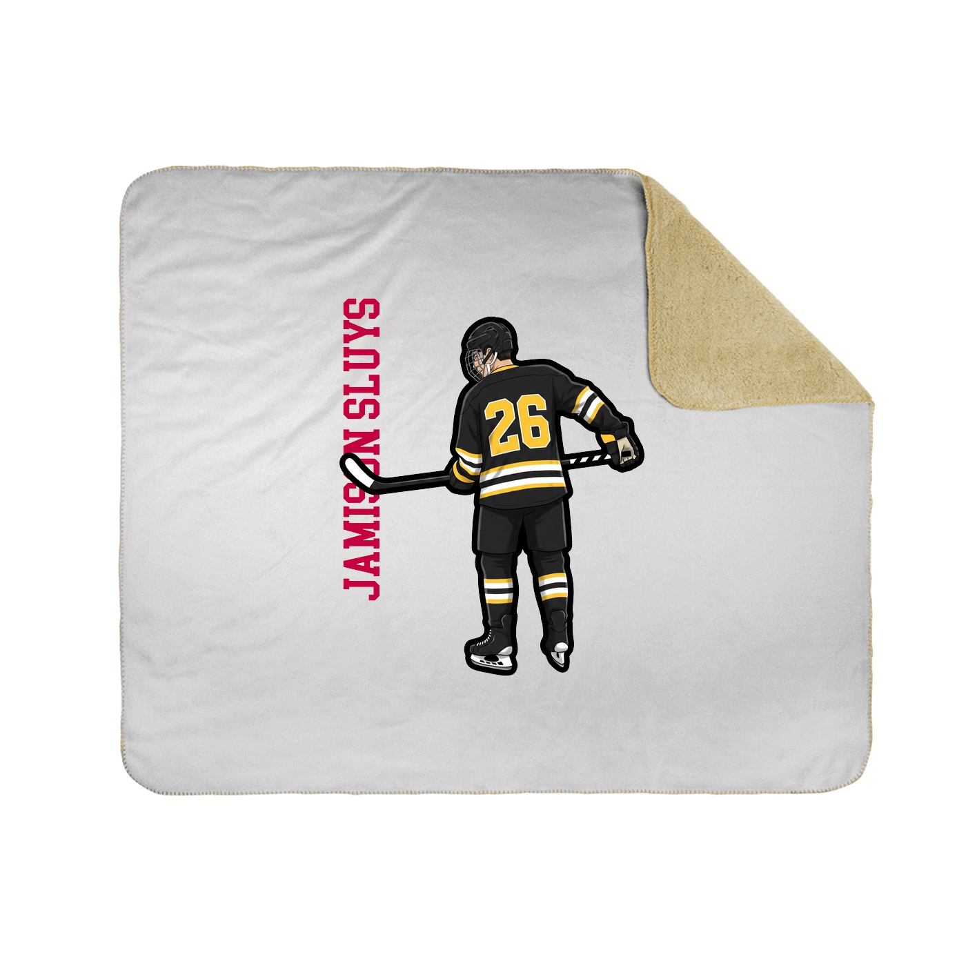 Throw Blanket — Name Vertical in White