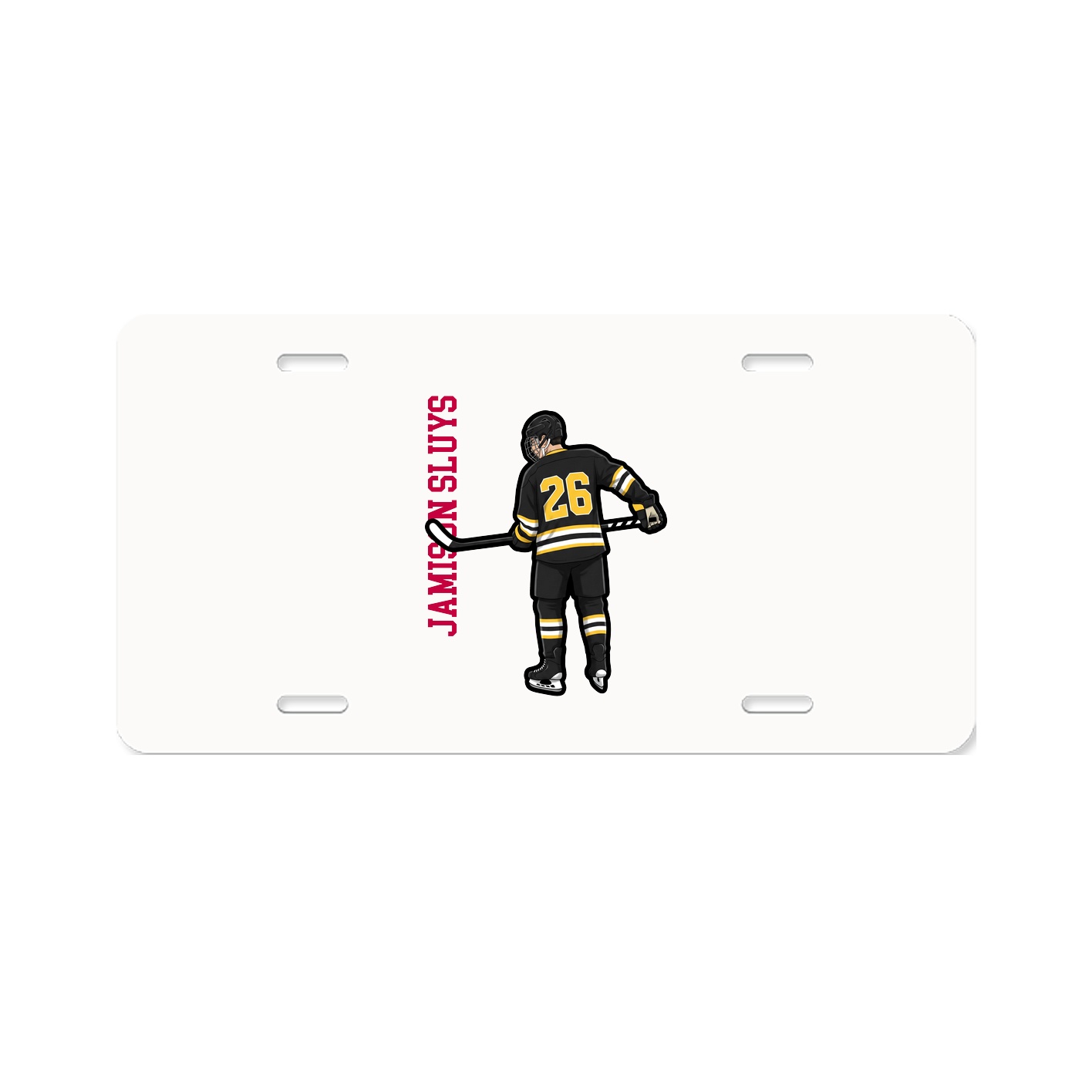 License Plate — Name Vertical in Classic