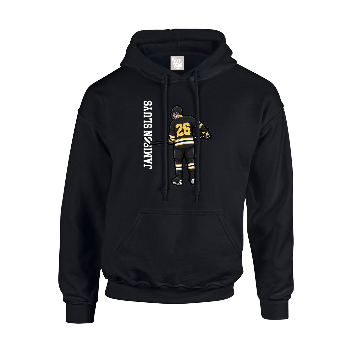 Youth Hoodie — Name Vertical in Black