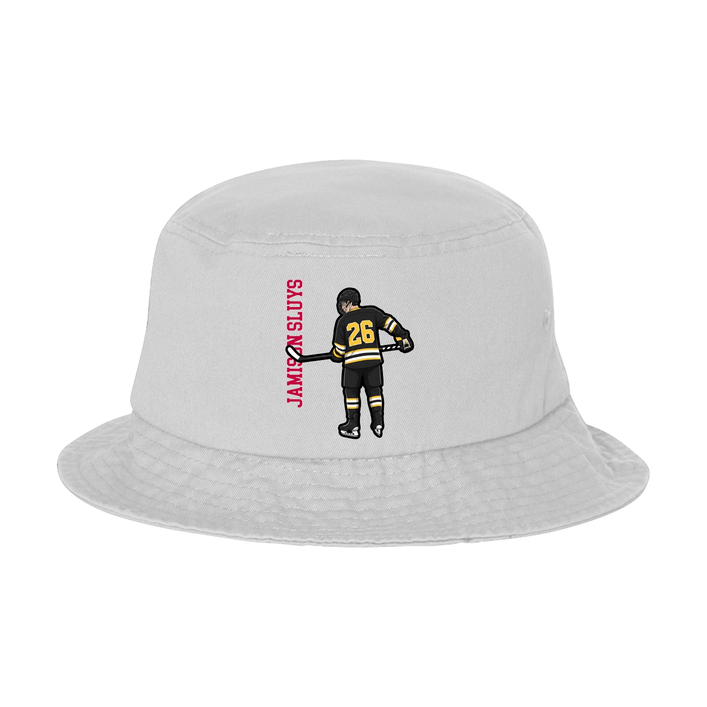 Bucket Cap — Name Vertical in White