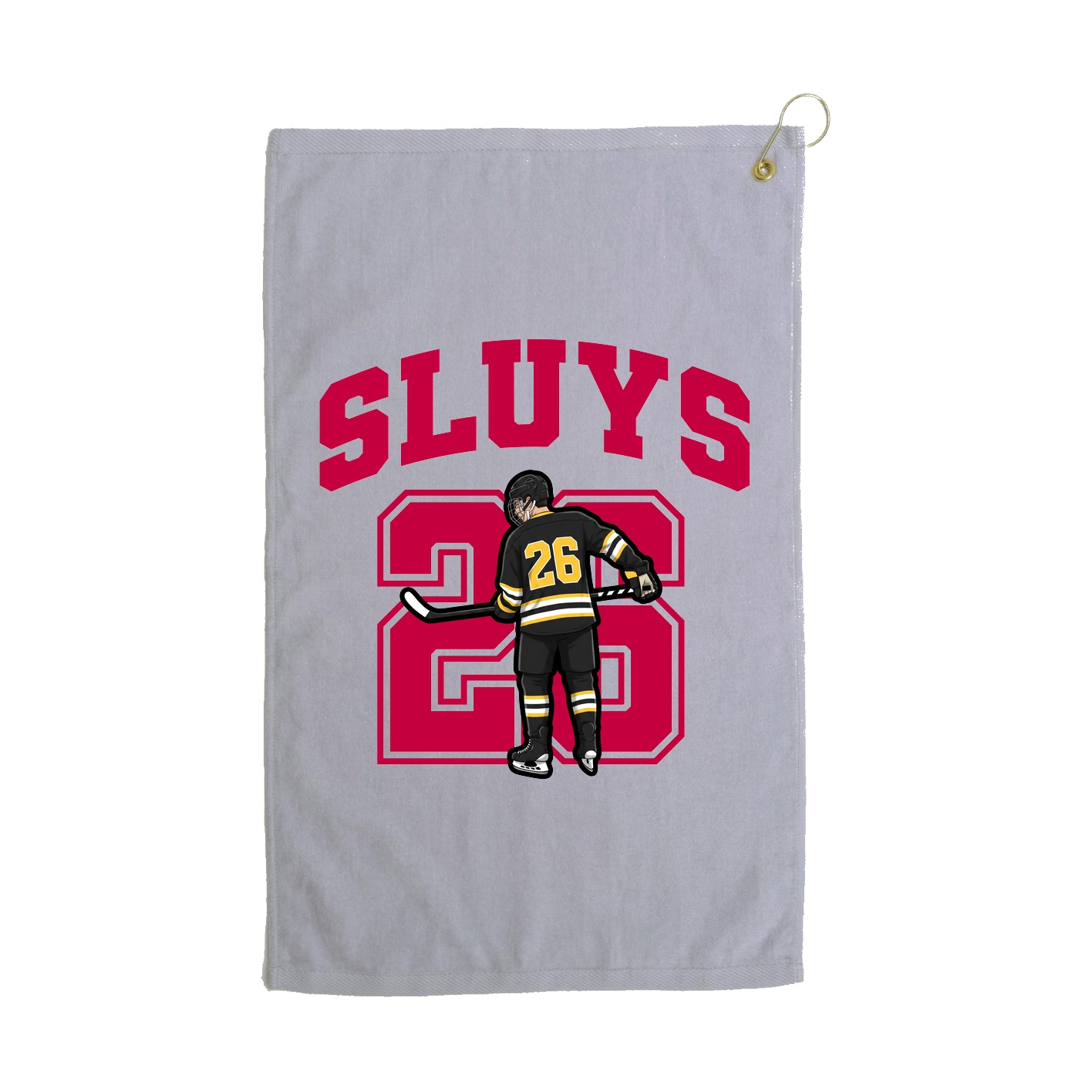 Golf Towel — Number in Grey