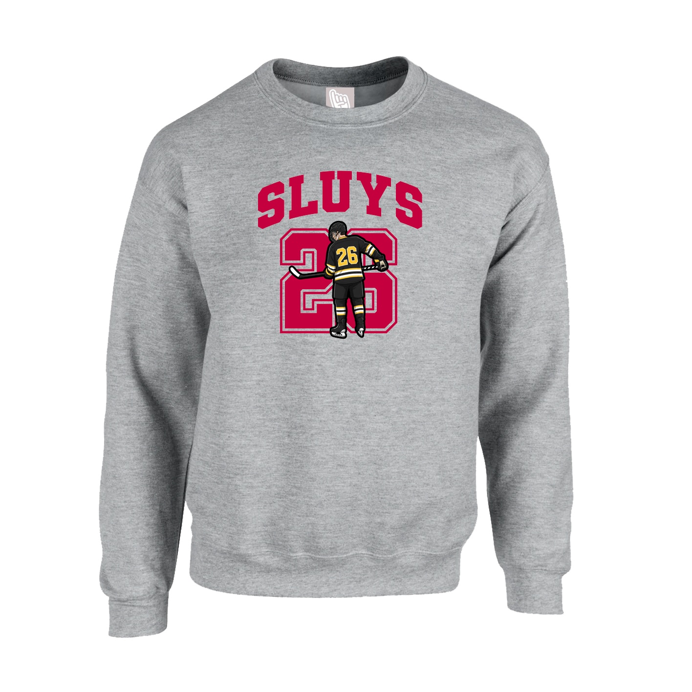 Fleece Crew — Number in Grey
