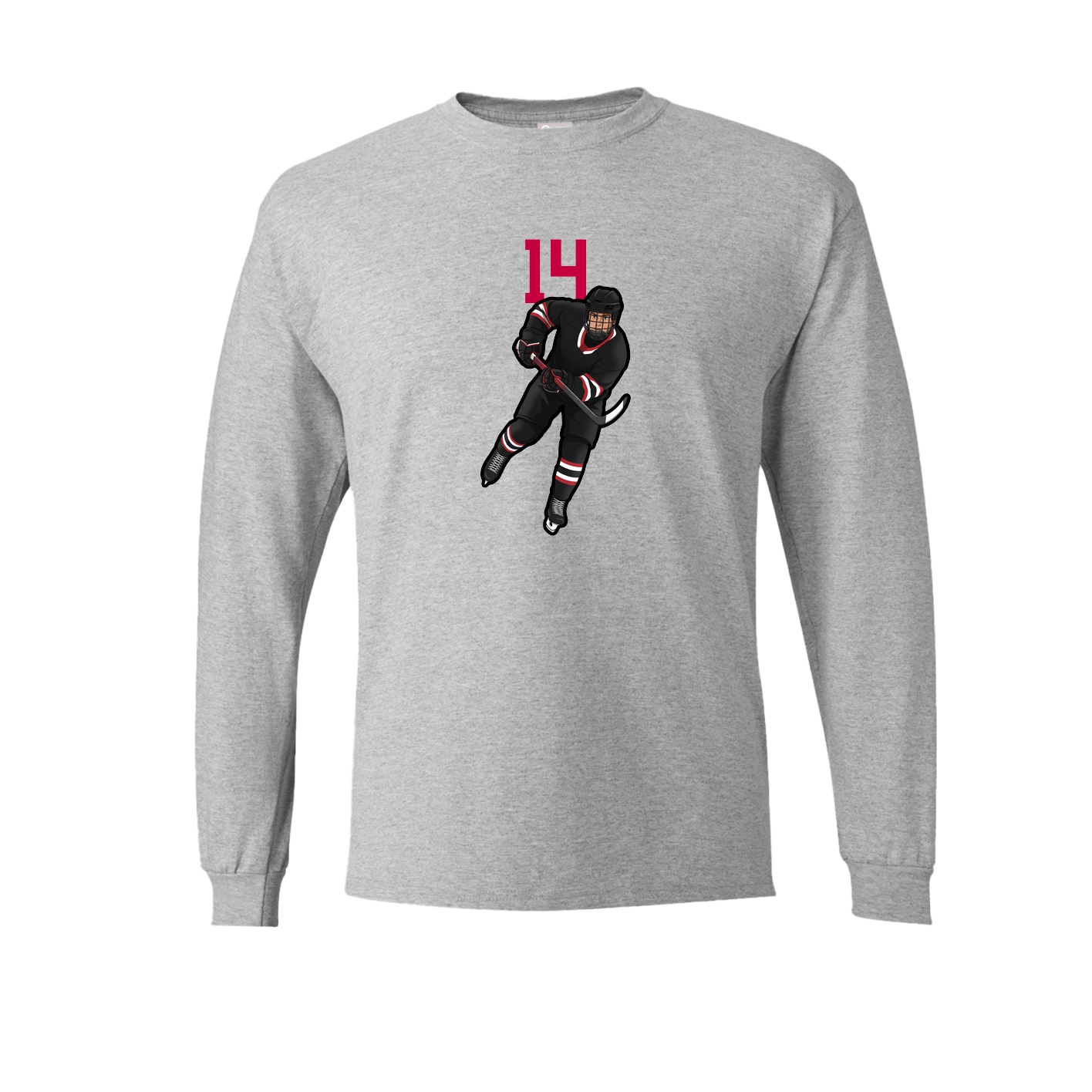 Long Sleeve Tee — Number Top in Grey