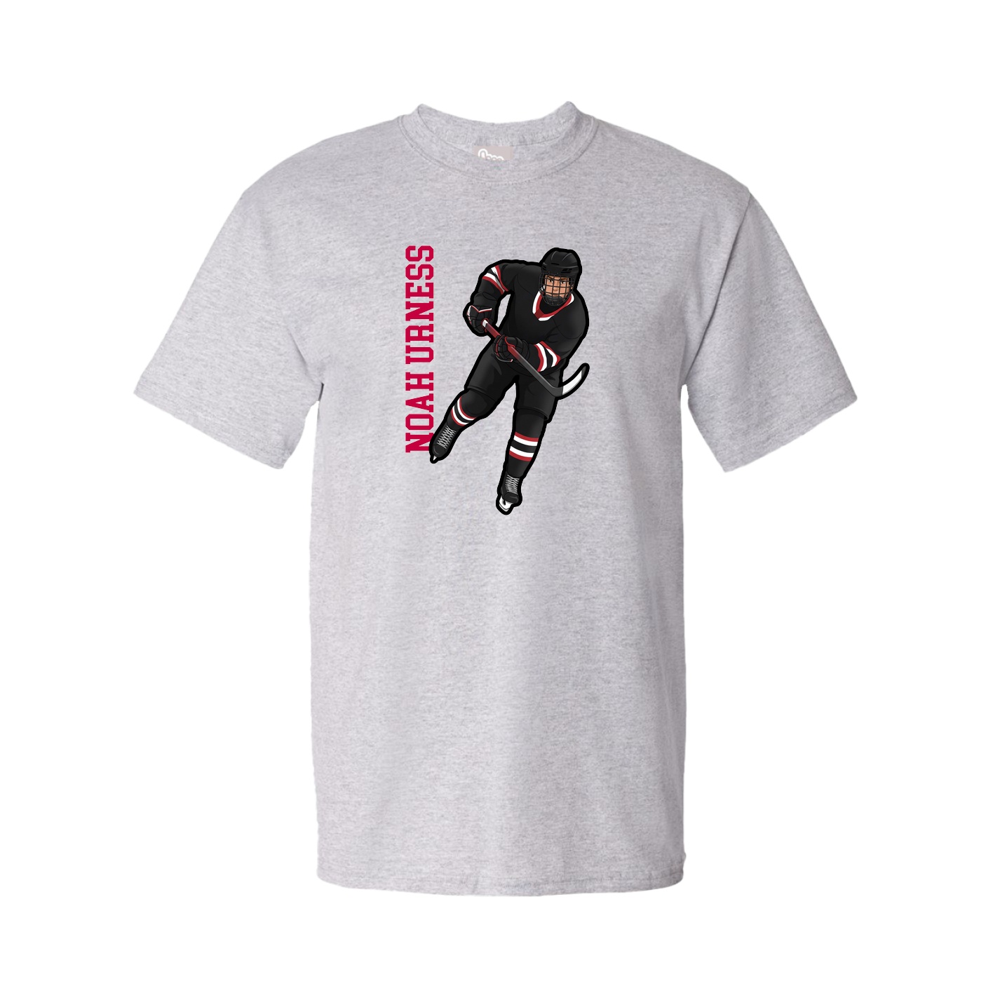 Youth Tee — Name Vertical in Grey