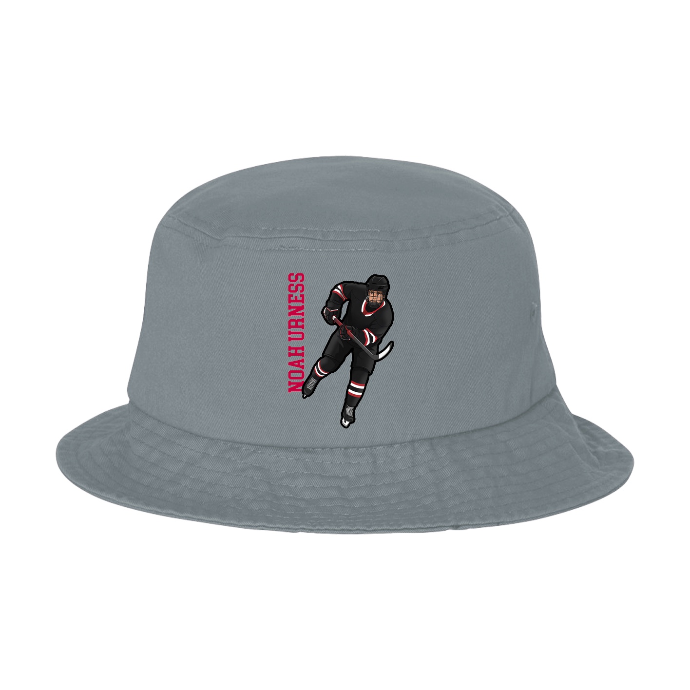 Bucket Cap — Name Vertical in Grey