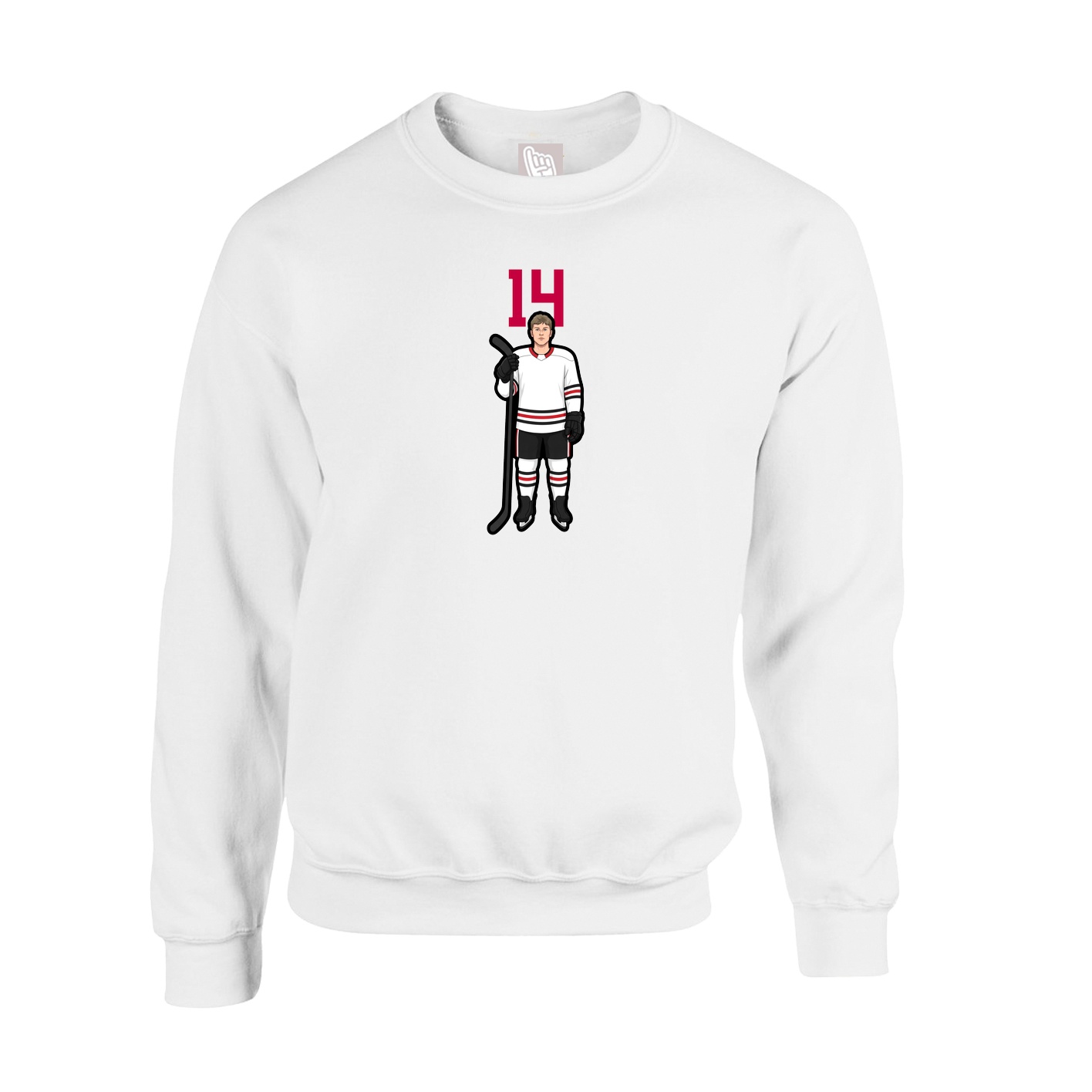Fleece Crew — Number Top in White