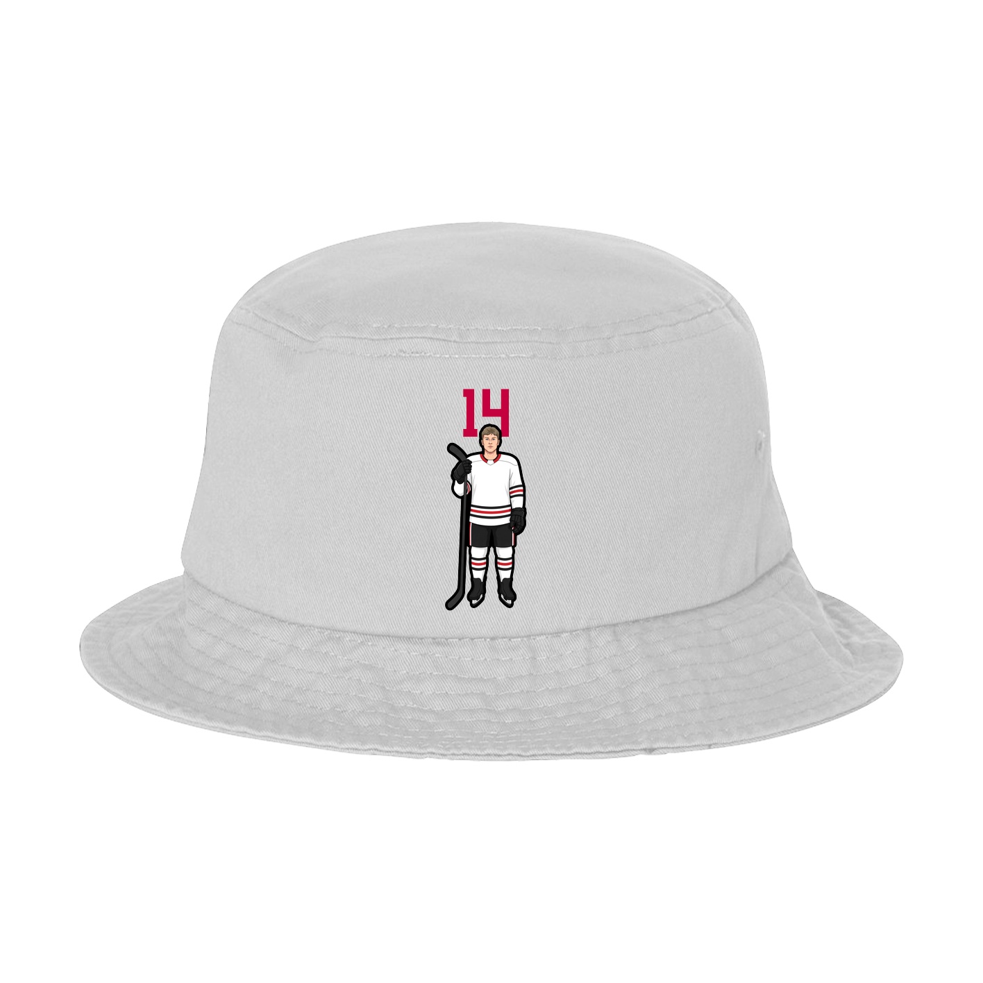 Bucket Cap — Number Top in White