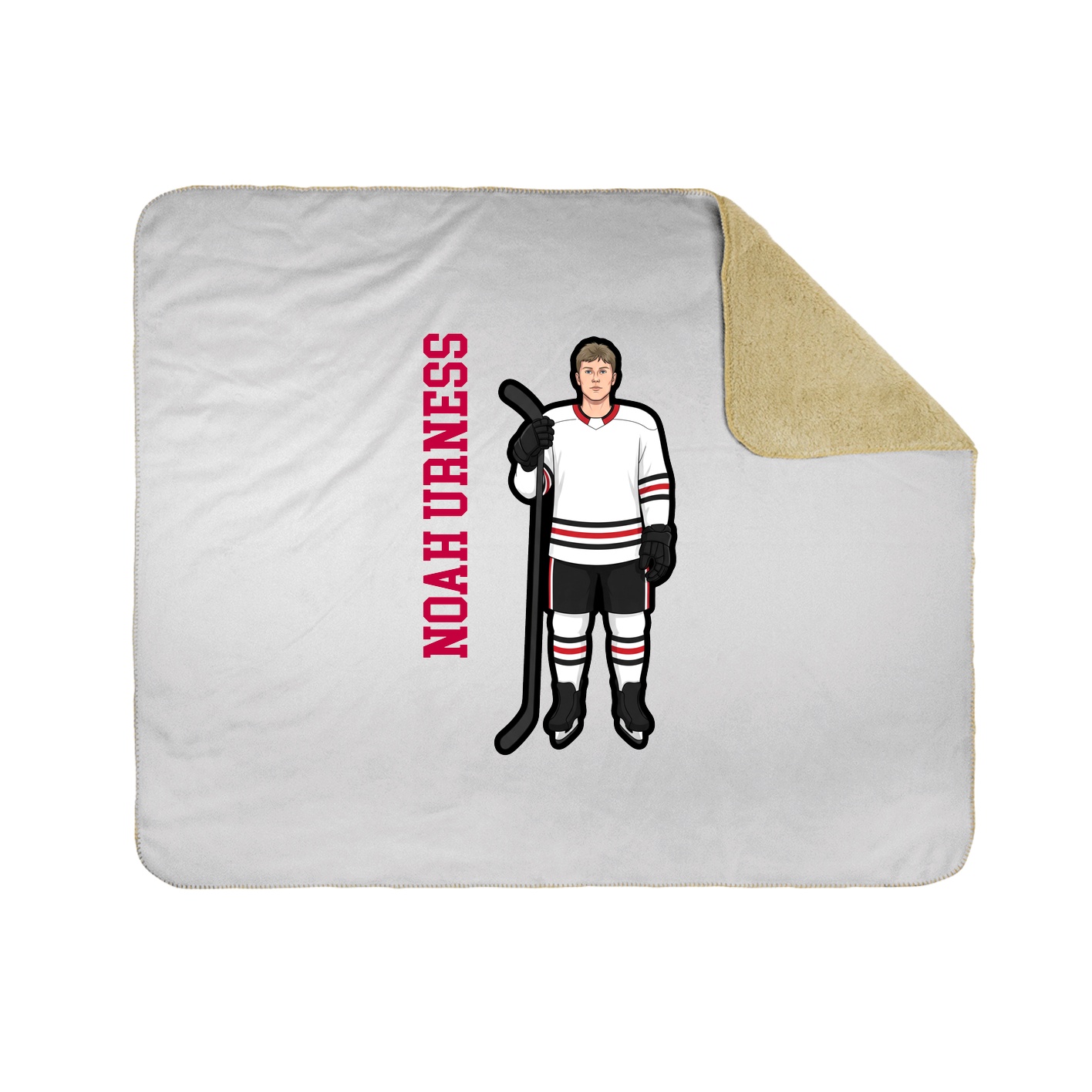 Throw Blanket — Name Vertical in White
