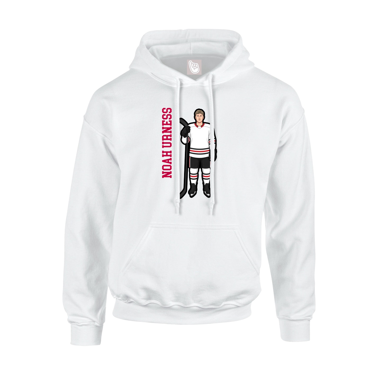 Youth Hoodie — Name Vertical in White